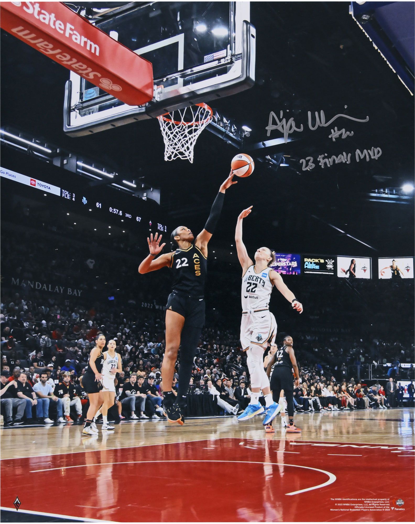 WNBA A'ja Wilson Las Vegas Aces Authentic Autographed 16