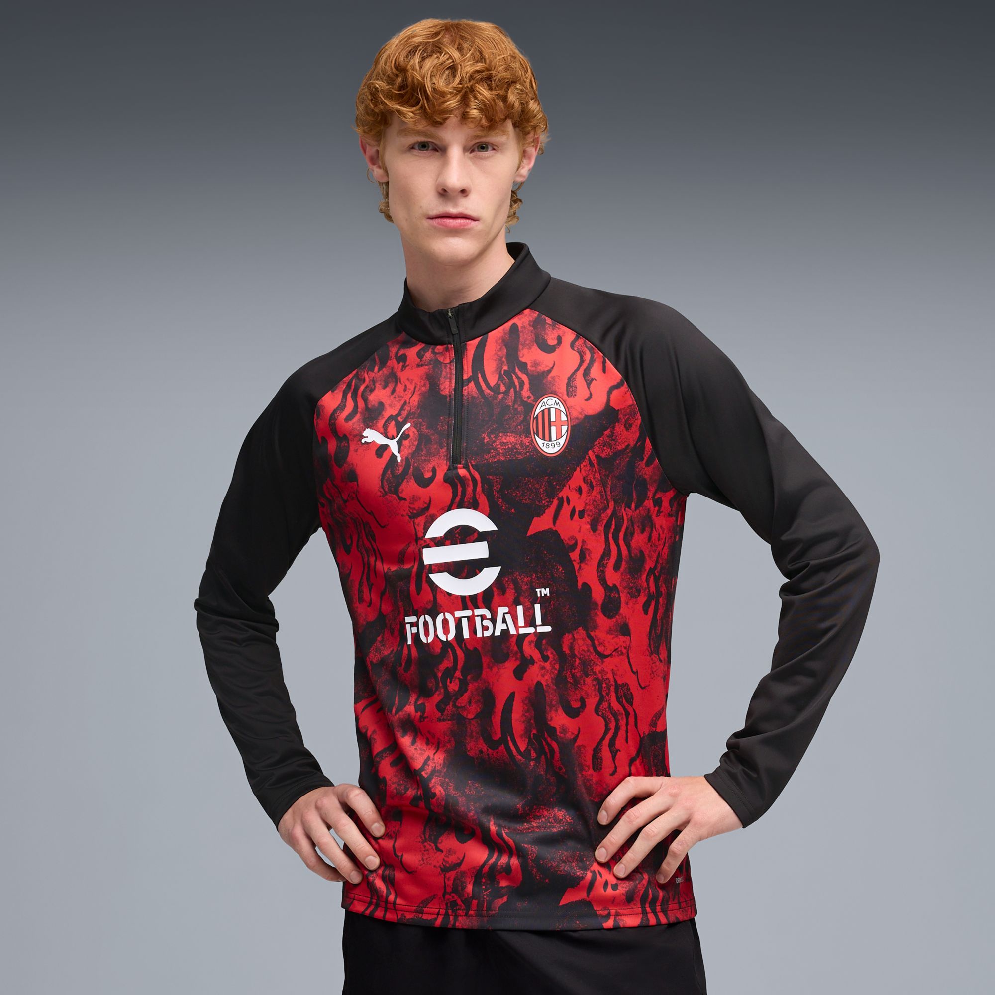 PUMA Adult AC Milan Red 2025 Warm-Up 1/4 Zip Jacket | Dick's