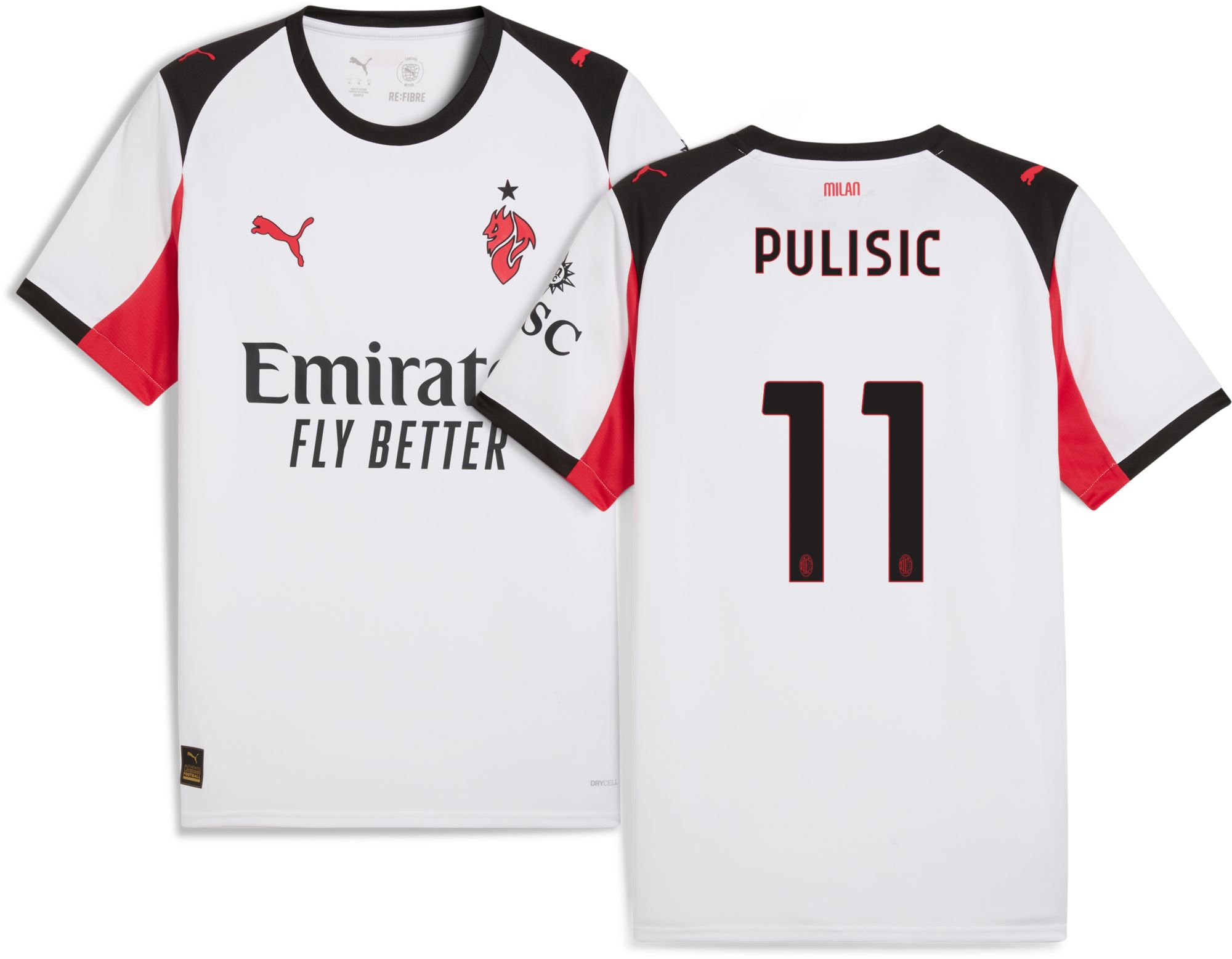 PUMA Adult AC Milan Christian Pulisic #11 2025 Away Replica Jersey