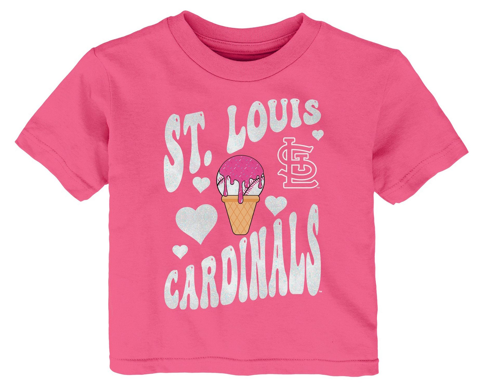 MLB Team Apparel Toddler St. Louis Cardinals Pink Ice Cream T