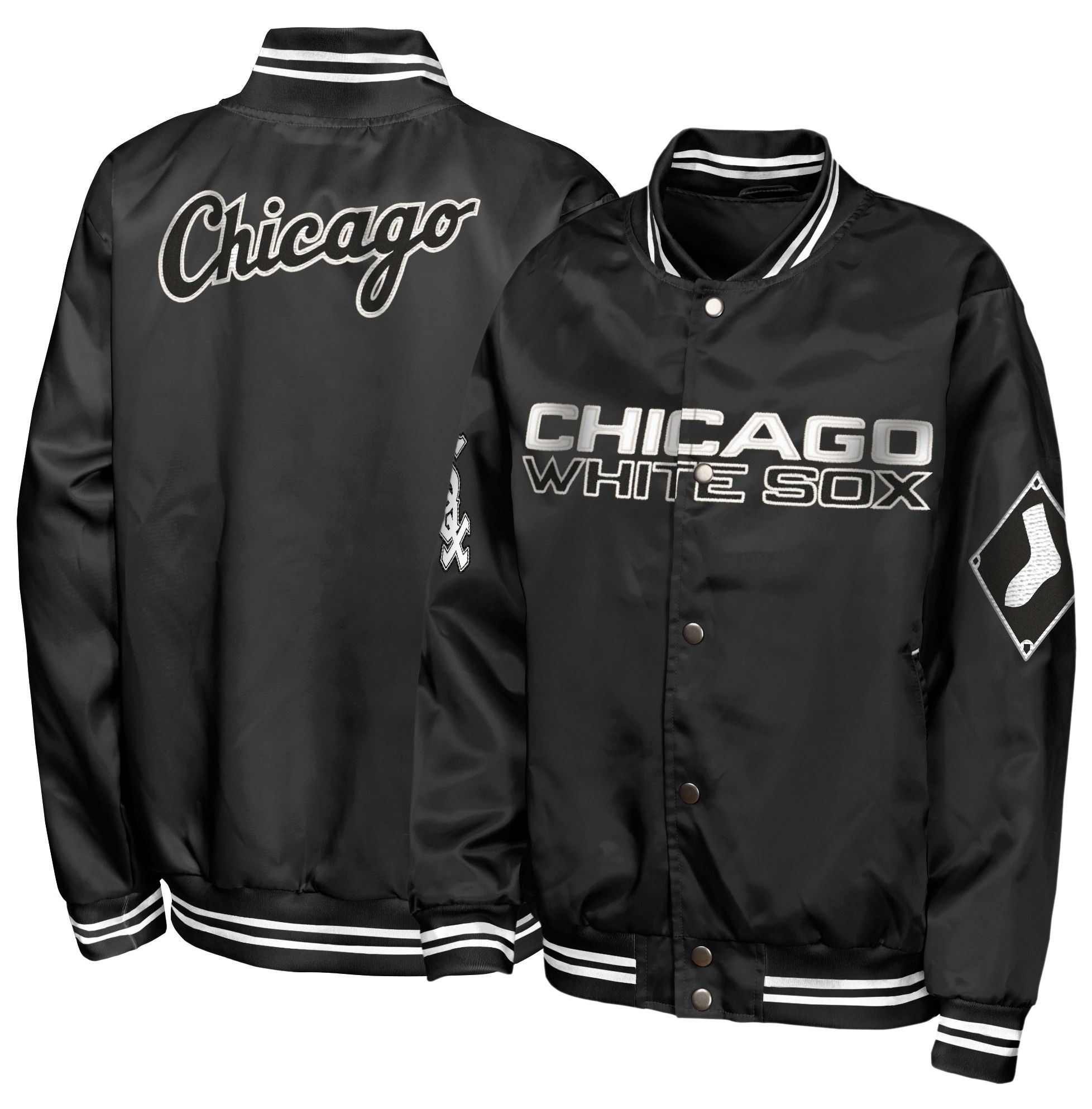 MLB SOX ジャンパー MLB Team Apparel Youth Chicago White Sox Tailsweep Satin Jacket