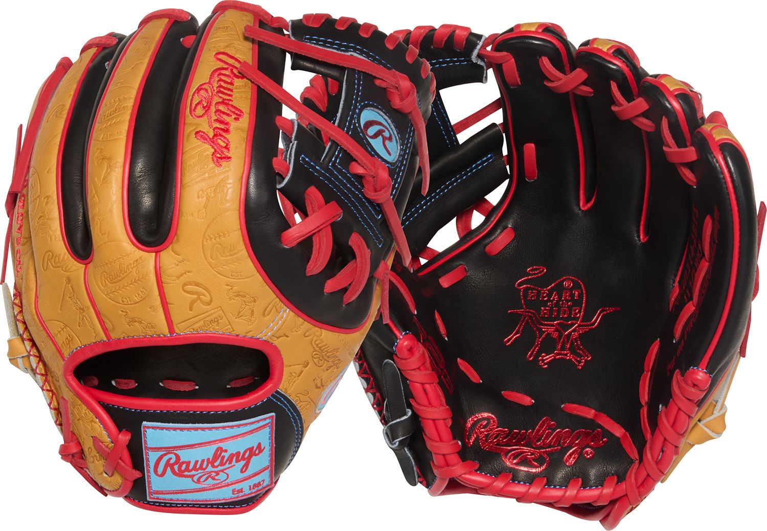 R2G ブラック×ブルー×レッド 【美品】Rawlings HOH 外野用