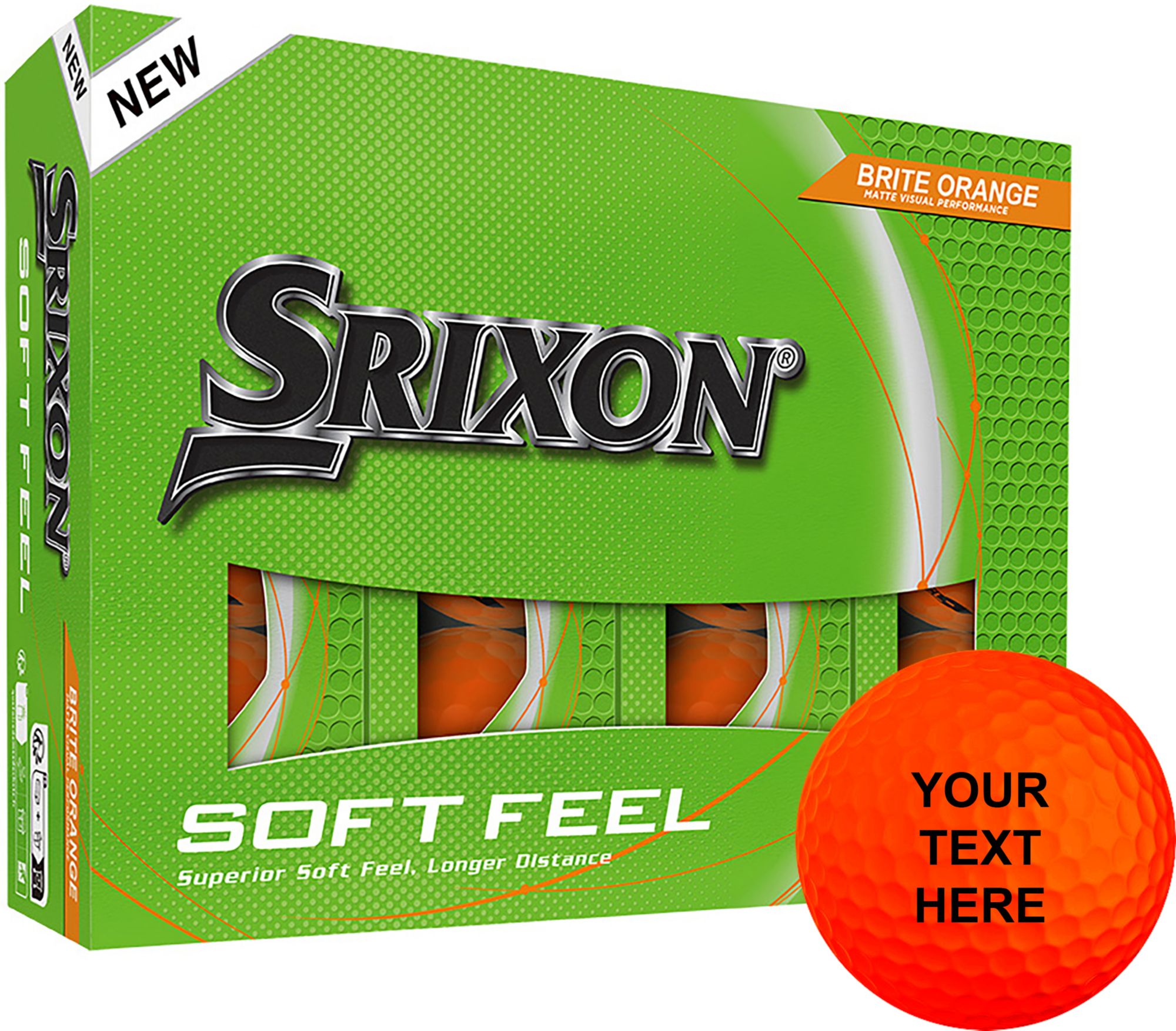 Srixon 2025 Soft Feel Brite Matte Orange Personalized Golf Balls