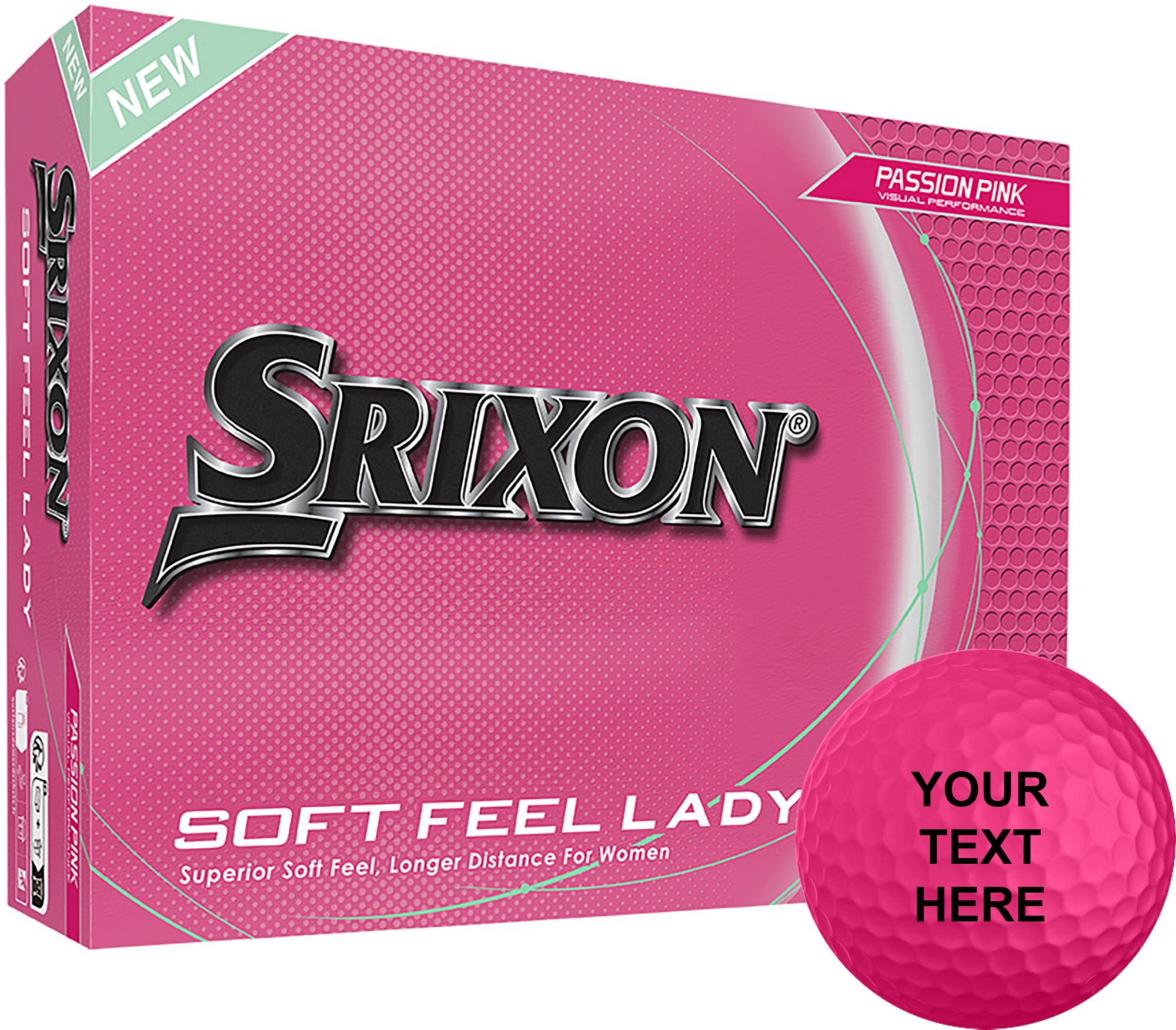 Srixon Women's 2025 Soft Feel Lady Pink Personalized Golf Balls