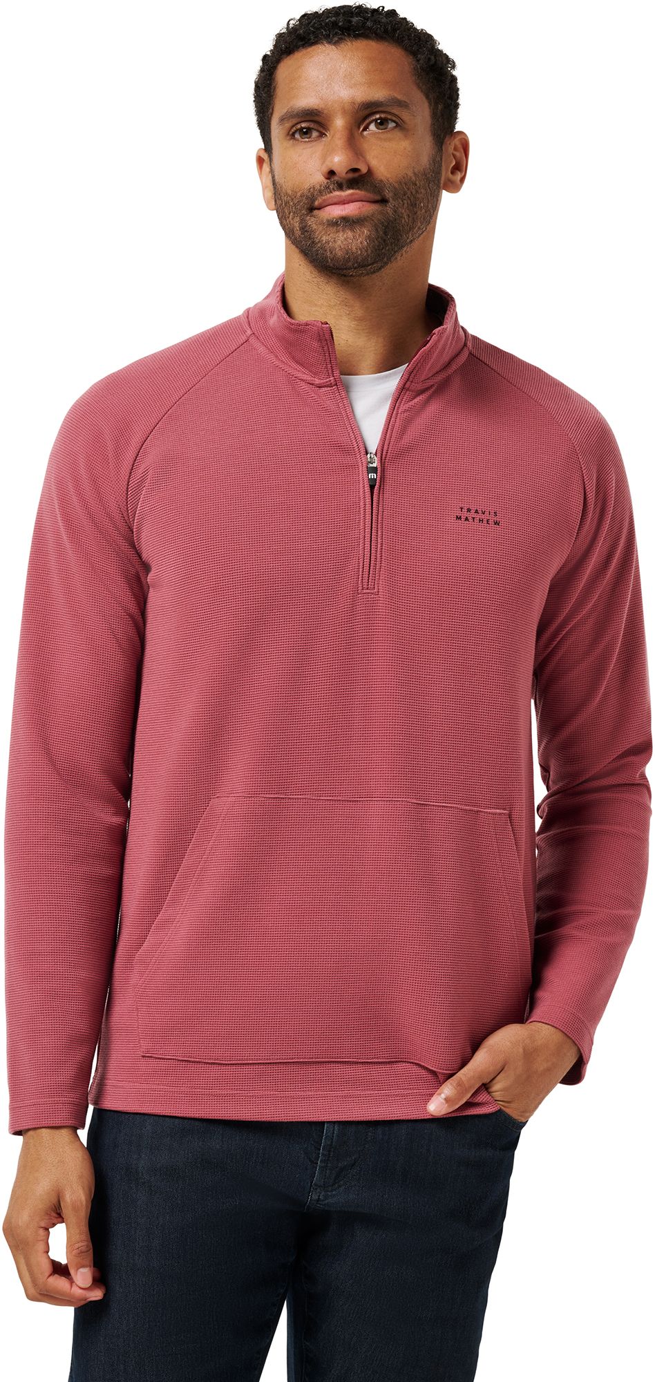 TravisMathew Men's Perfromance Waffle Golf 1/4 Zip | Golf Galaxy