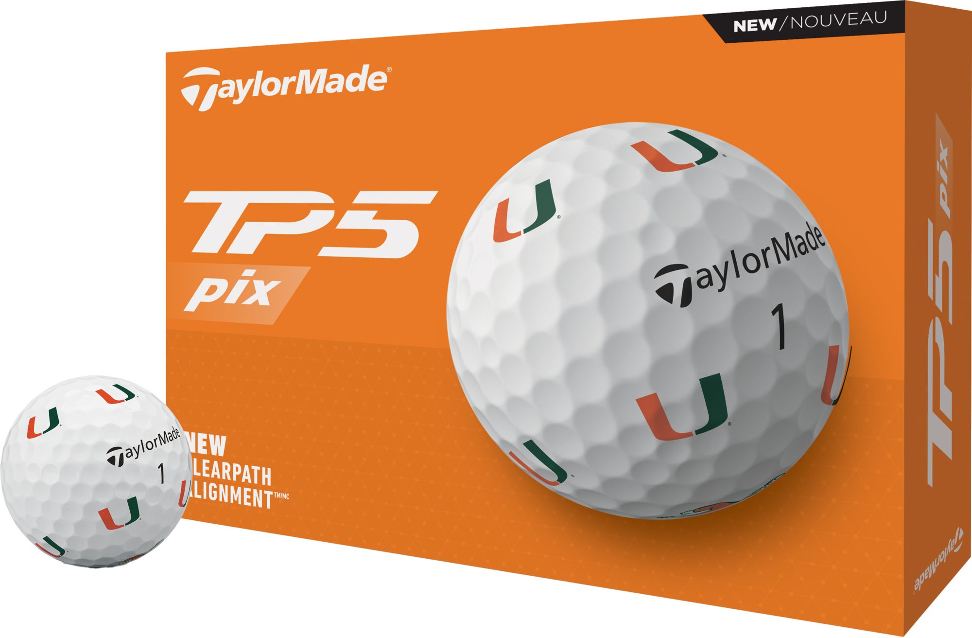 TaylorMade 2024 TP5 pix 3.0 University of Miami Golf Balls