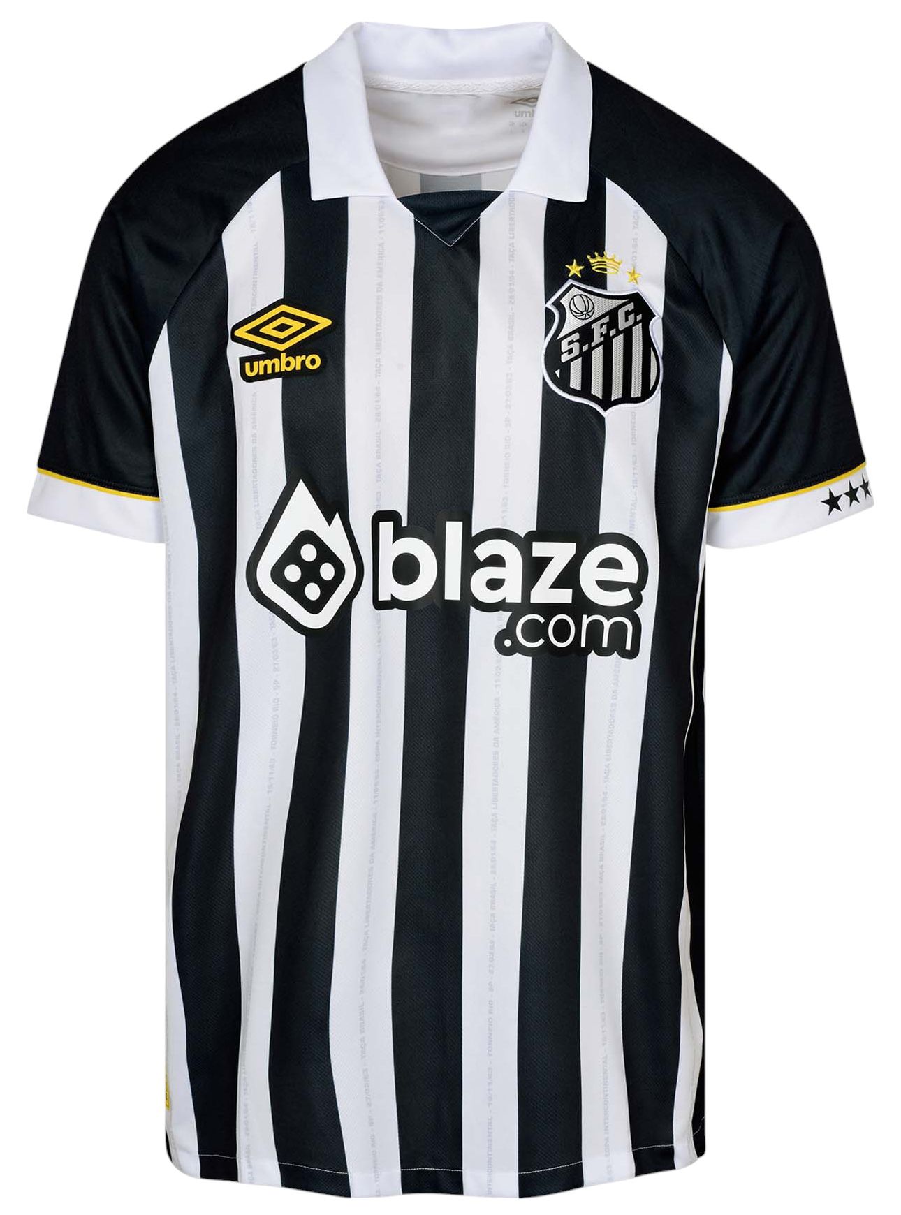 Umbro Men's 2025 Santos FC Black Away Replica Soccer Jersey