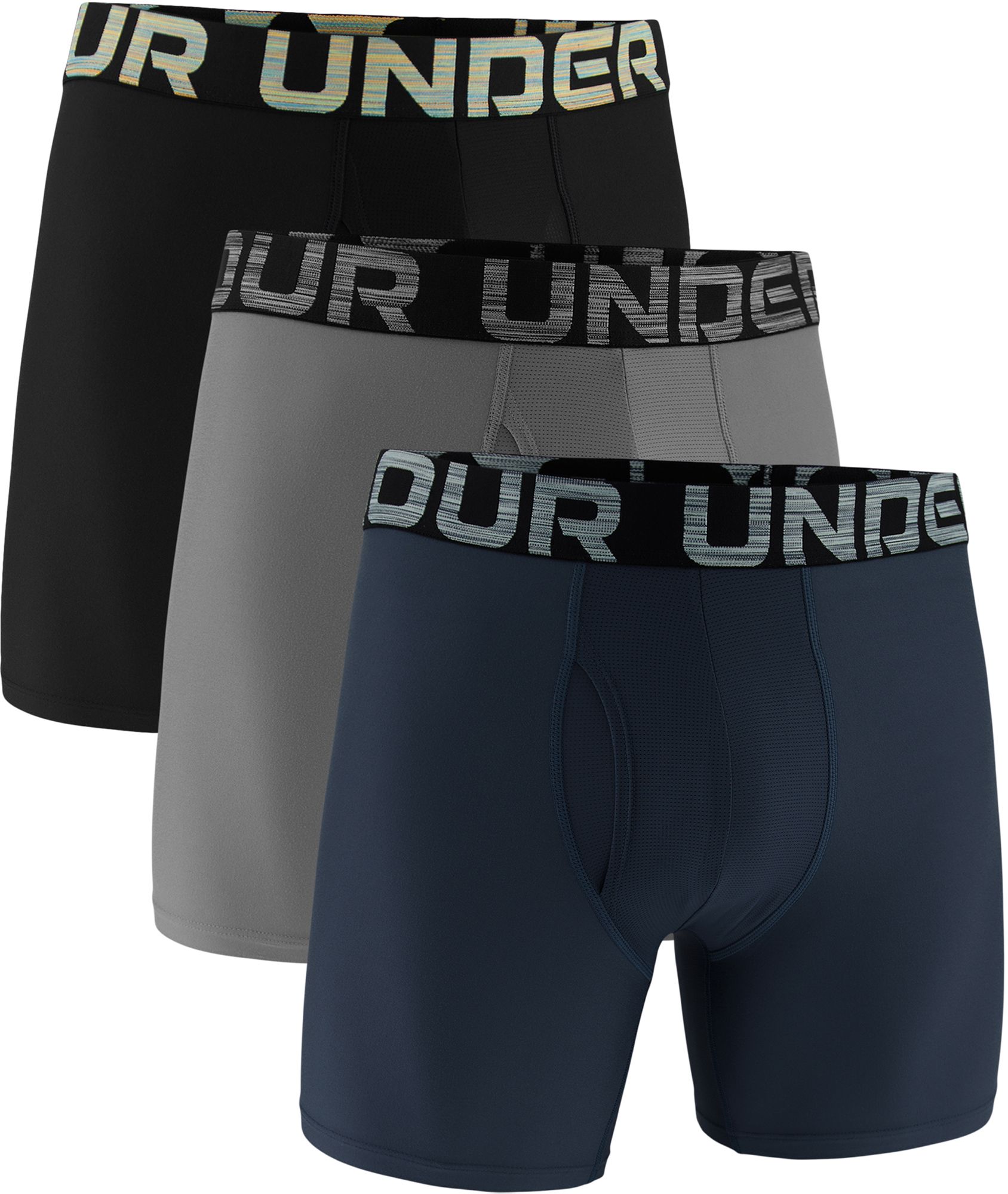 米国　アンダーアーマー Under Armour Men's Performance Tech Printed Logo 6” Boxer Briefs
