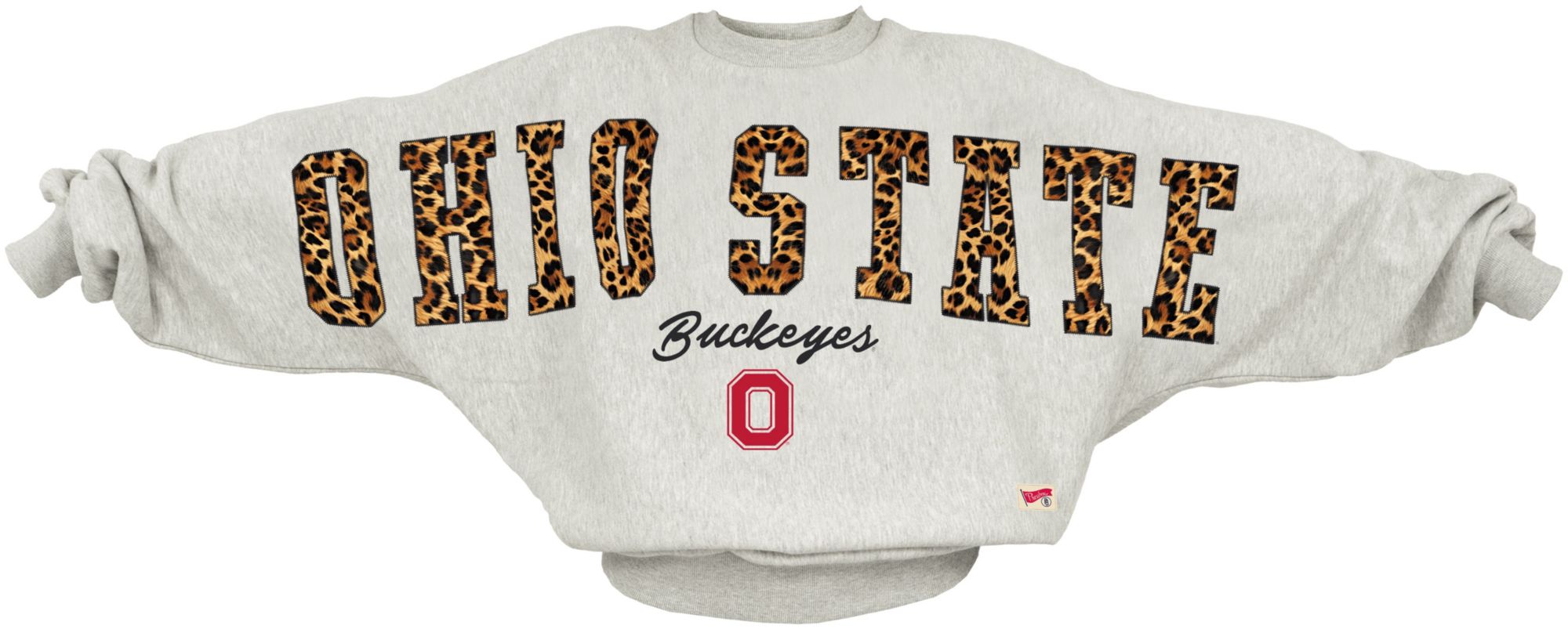 HB417☆ニットスタジャン☆NCAA☆チアリーディング☆USA製☆80s90s Pressbox Women's Ohio State Buckeyes Ash Flannigan Crewneck