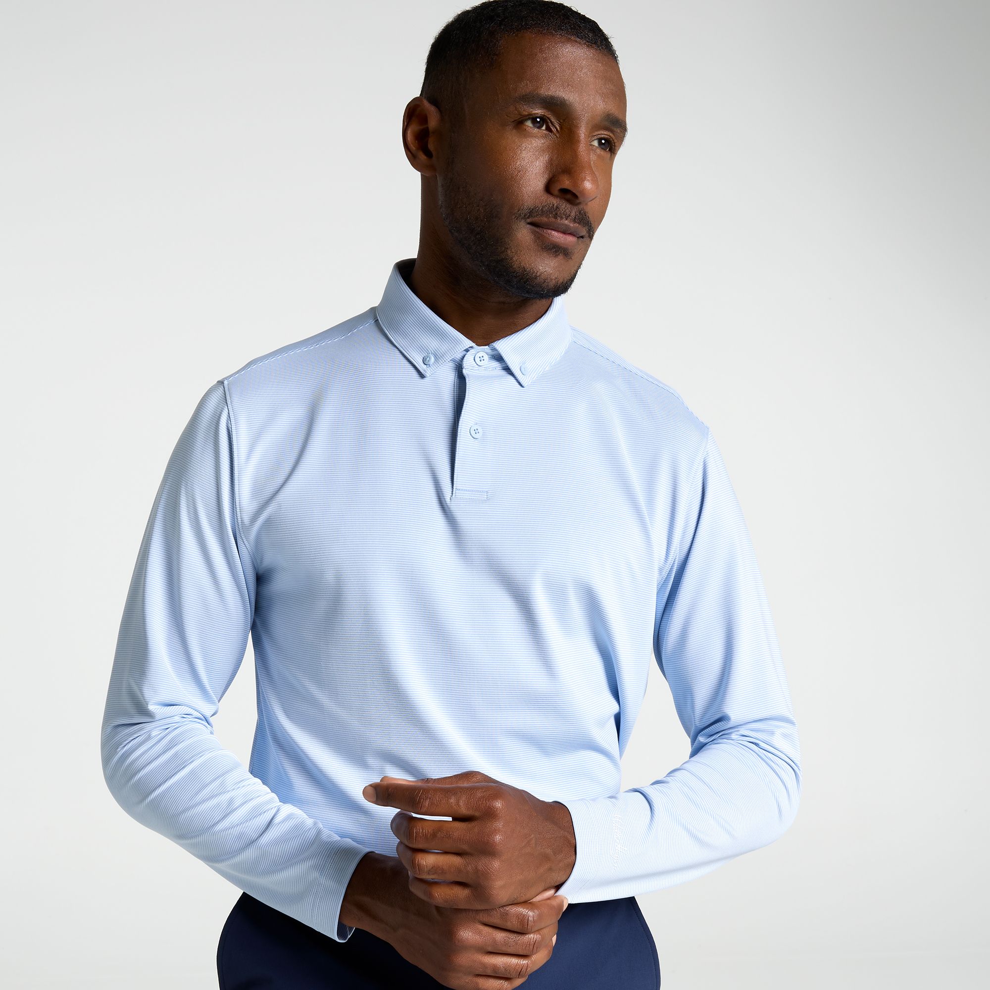 Walter Hagen Men's Performance 11 Champ Stripe Long Sleeve Golf