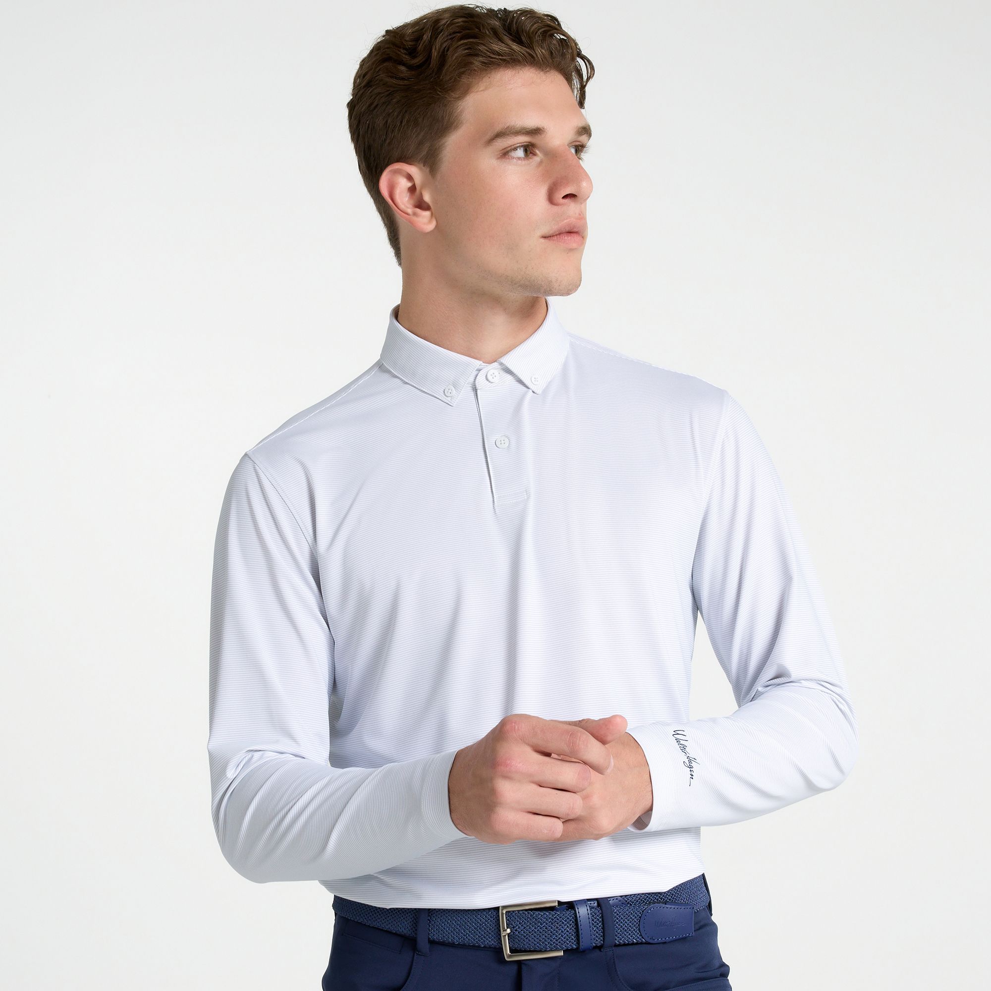 Walter Hagen Men's Performance 11 Champ Stripe Long Sleeve Golf