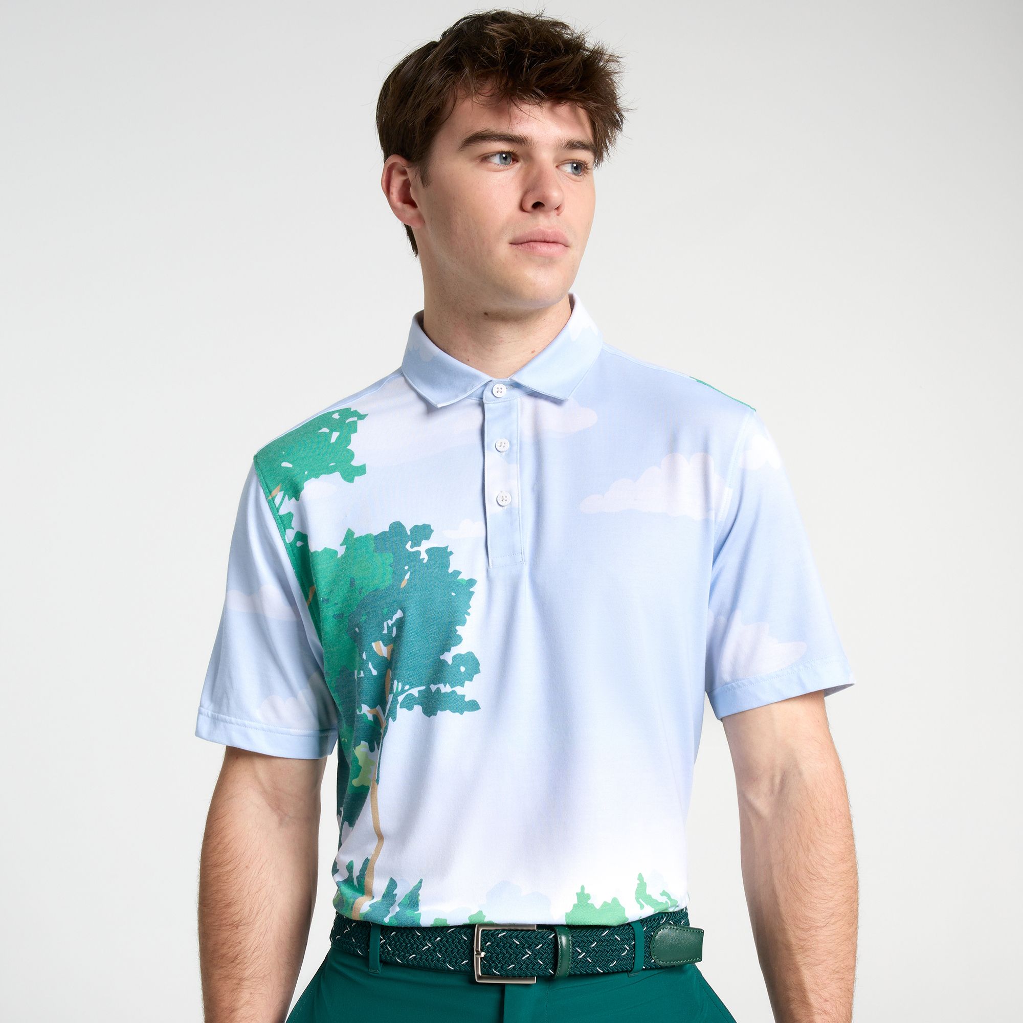 Walter Hagen Men's Performance 11 Bloom Pique Print Golf Polo