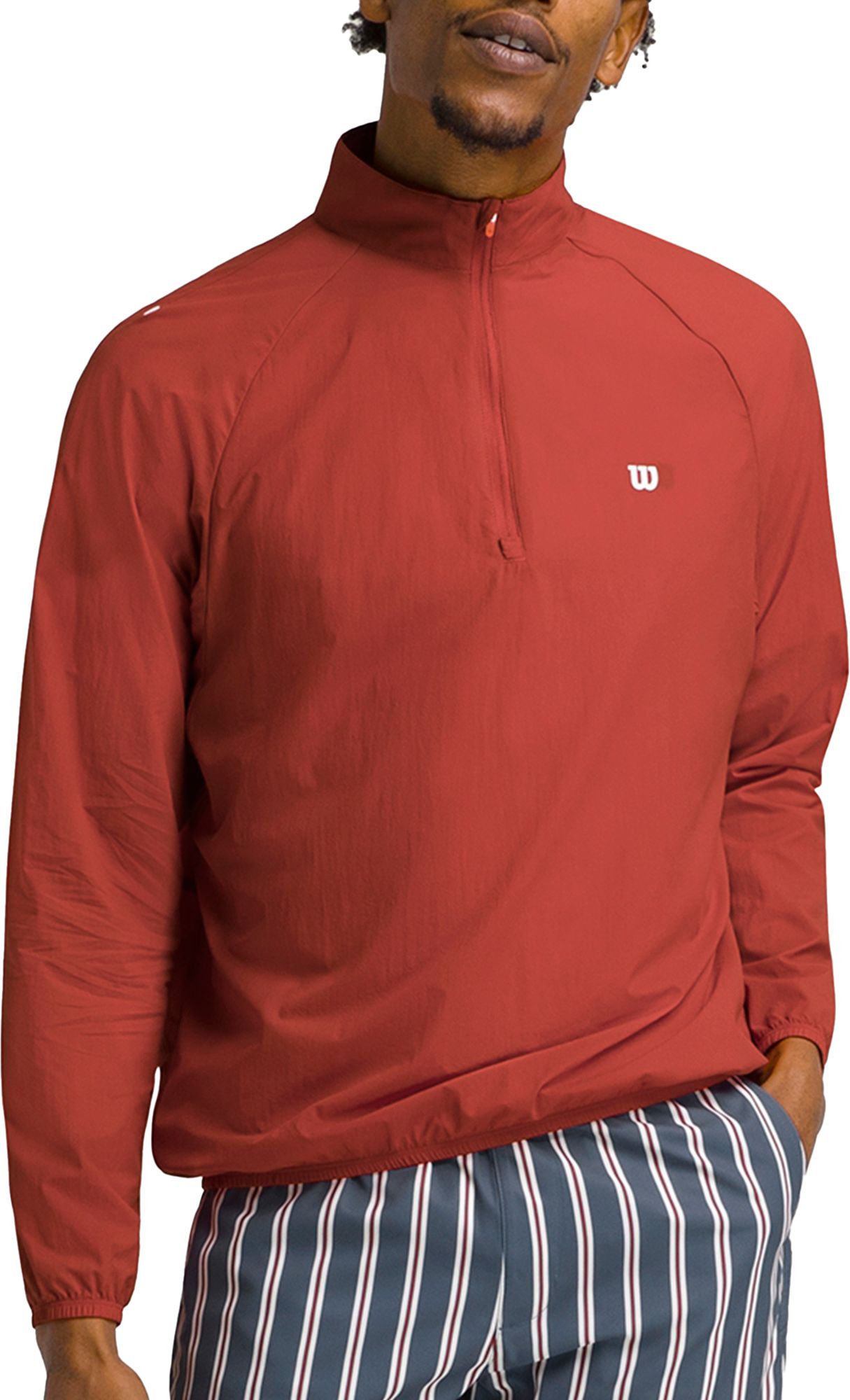 Wilson ハーフジップ テニスウェア ジャージレッド　XL Wilson Men's Player ½ Zip Wind Shell Tennis Jacket | Dick's