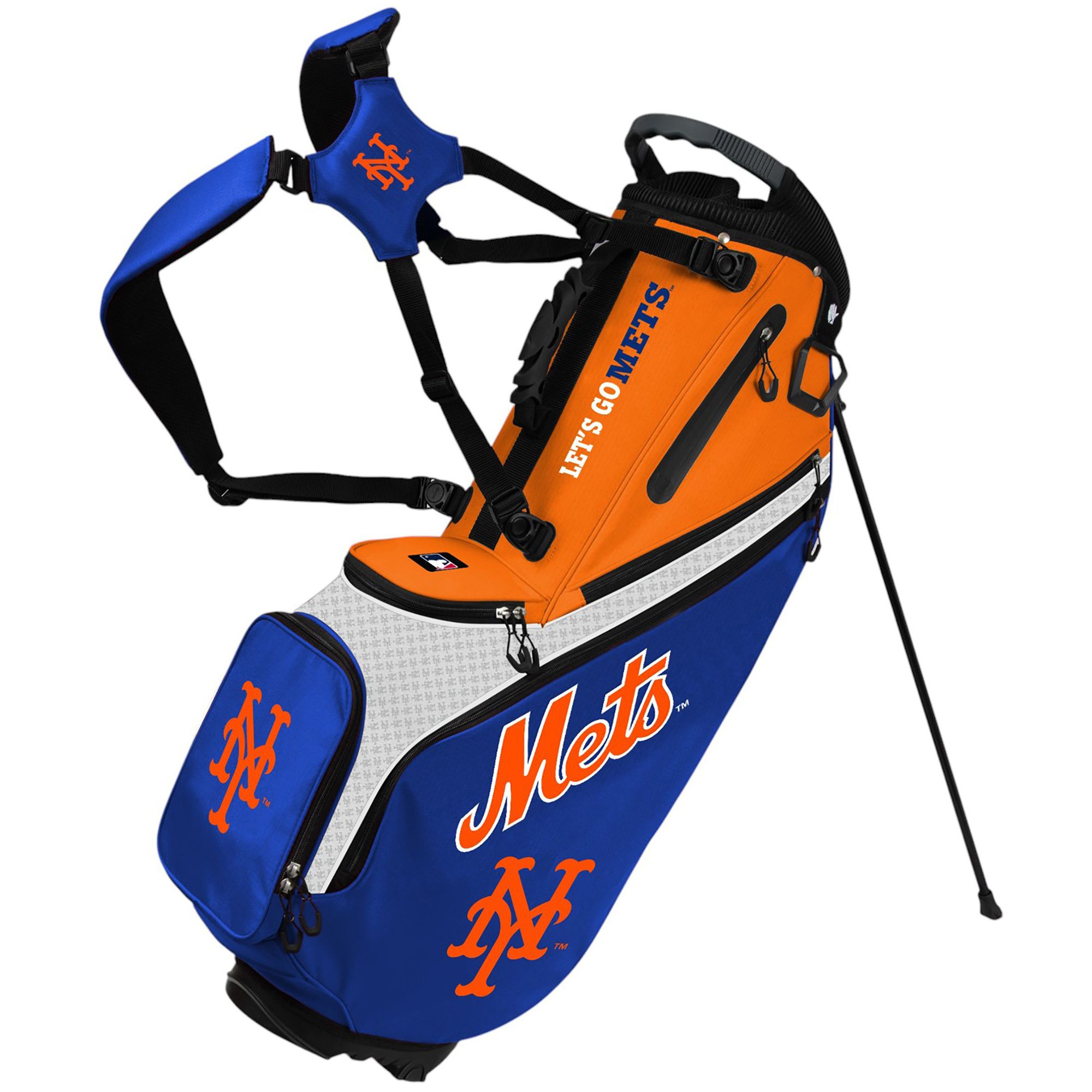 NY Mets スタンドゴルフバッグ メッツカラー WinCraft New York Mets Back Nine Stand Bag | Golf Galaxy