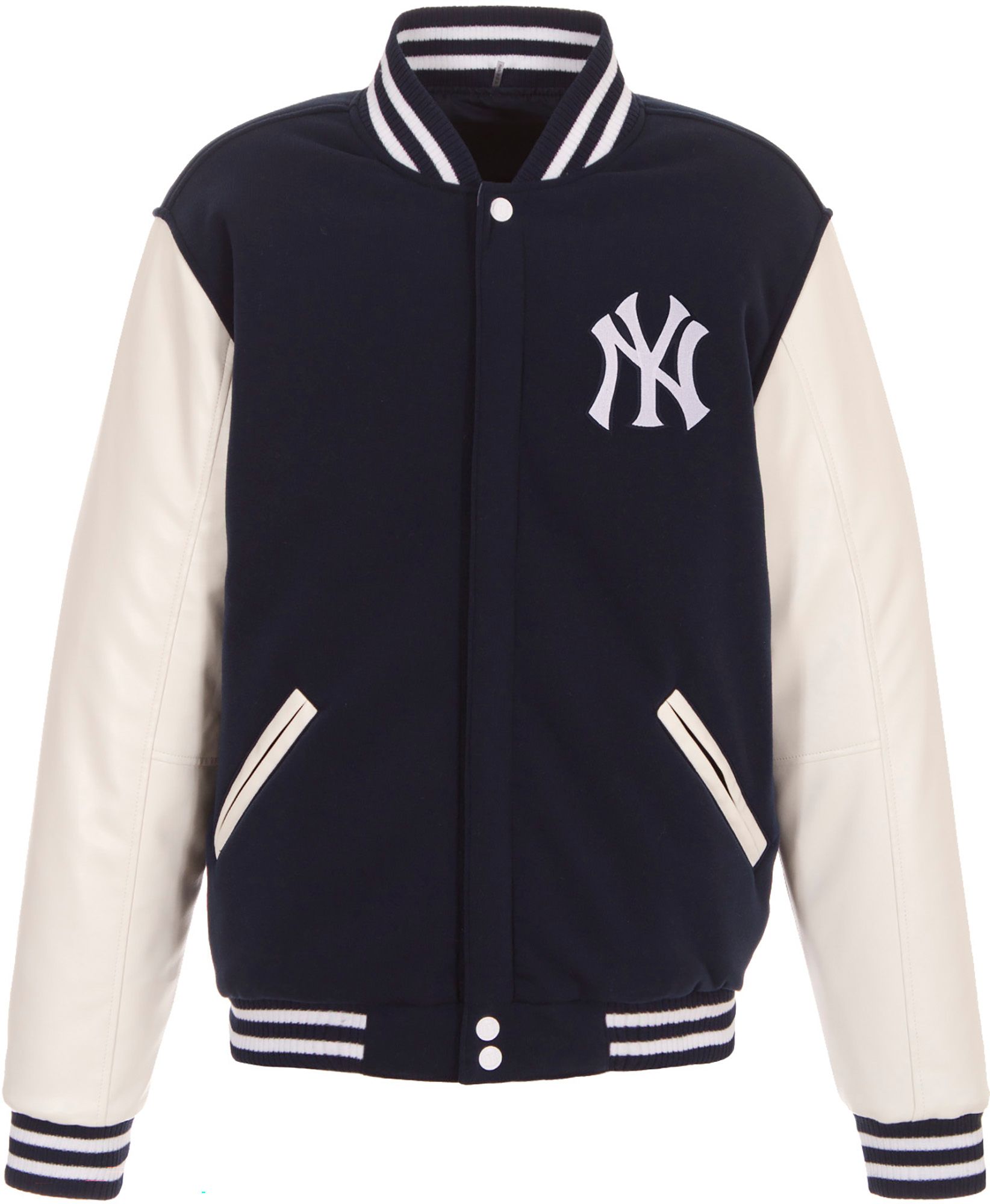 k*9様 JH Design ニューヨーク・ヤンキース　バーシティジャケット　ス JH Design Men's New York Yankees Navy Reversible Varsity Jacket