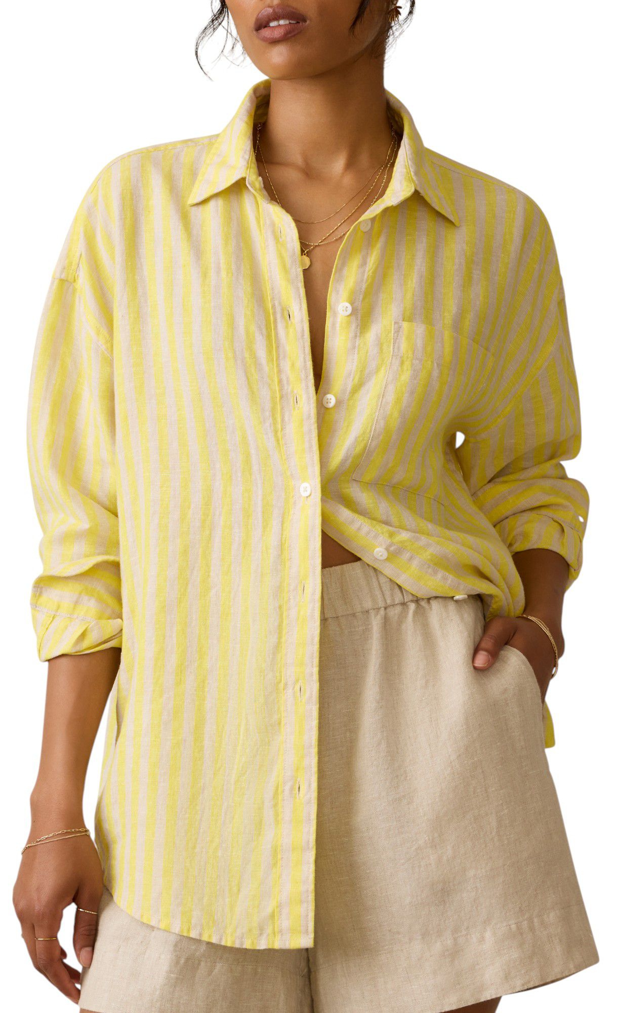 Faherty Women's Laguna Linen Relaxed Shirt