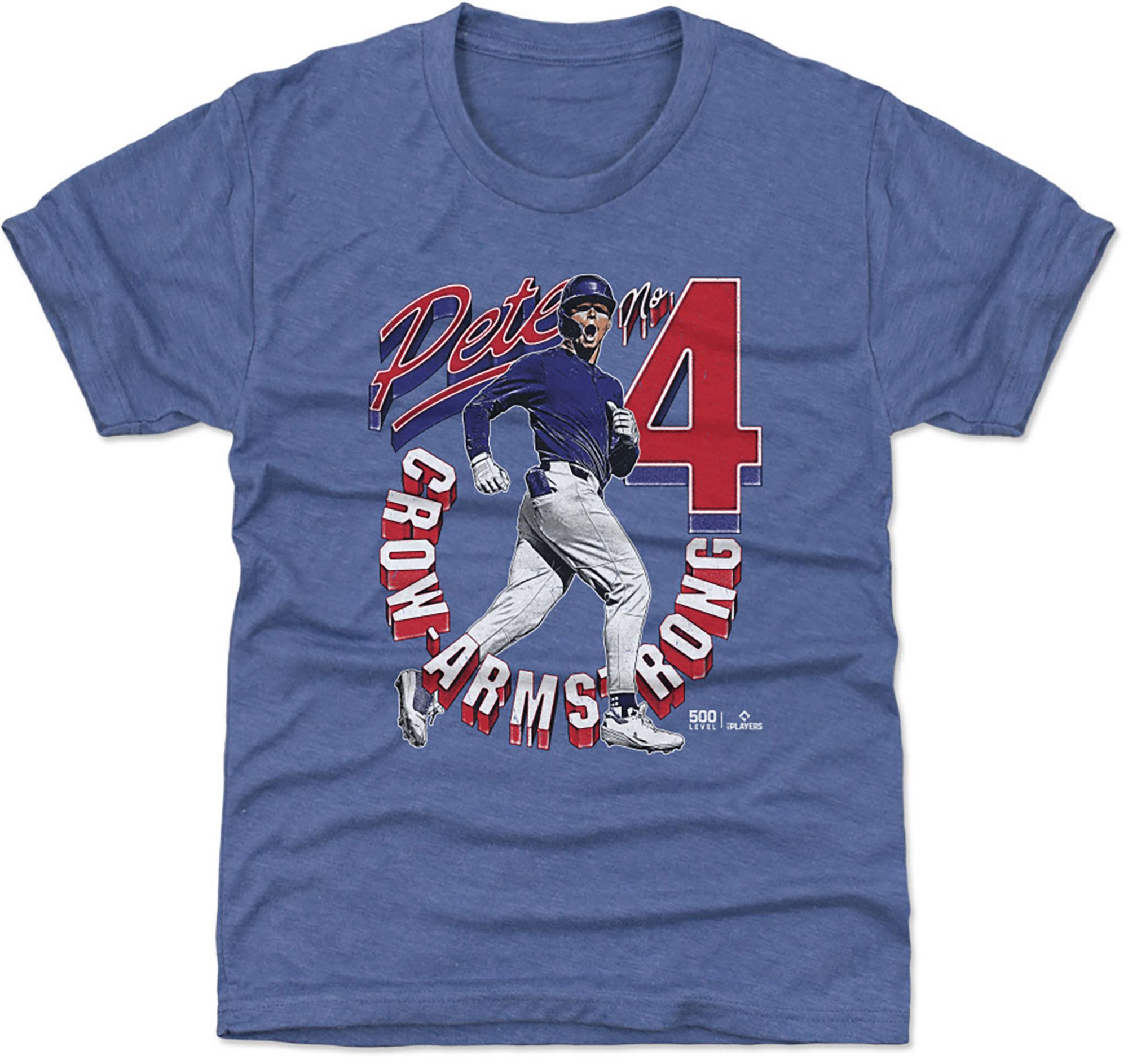 500 LEVEL Youth Chicago Cubs Pete Crow Armstrong #4 Blue Retro
