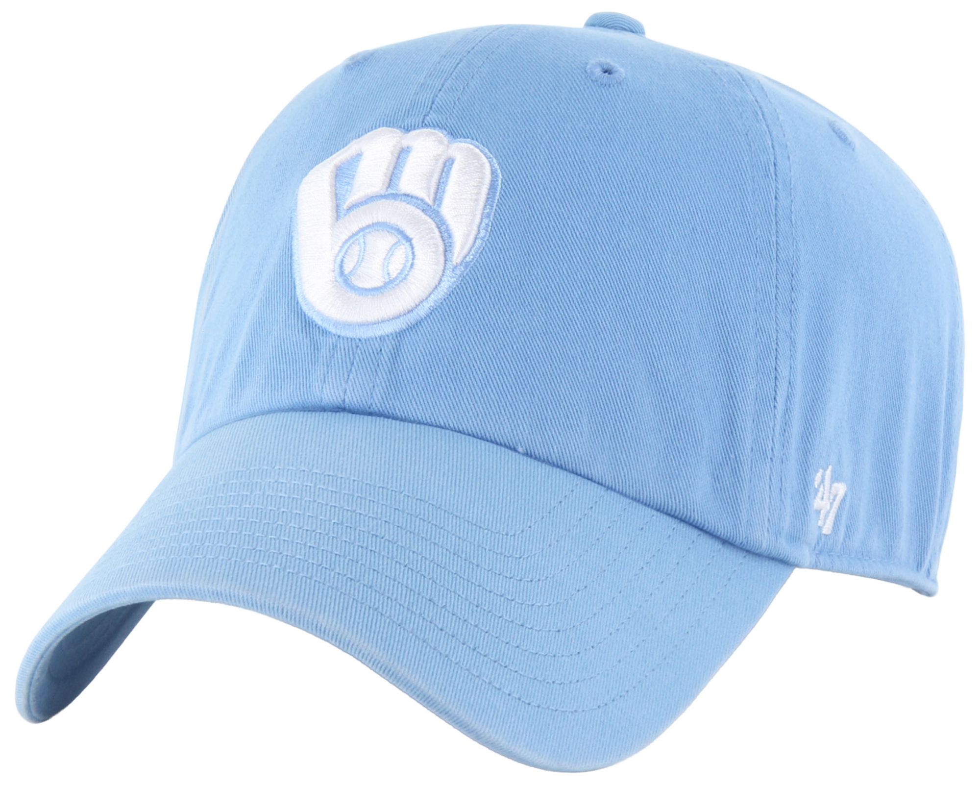 47 Adult Milwaukee Brewers Light Blue Clean Up Adjustable Hat