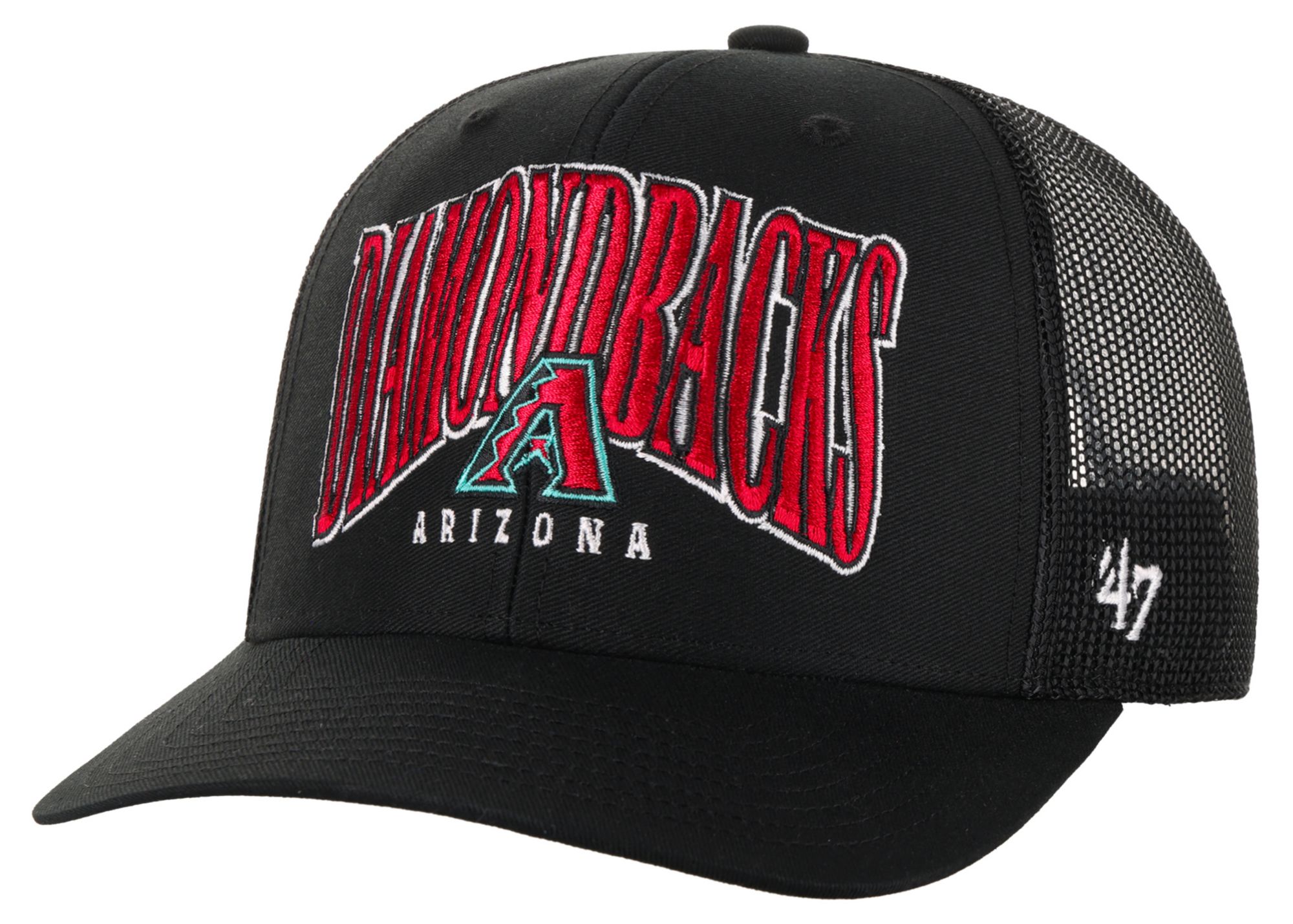 47 Adult Arizona Diamondbacks Black Drawbridge Trucker Adjustable