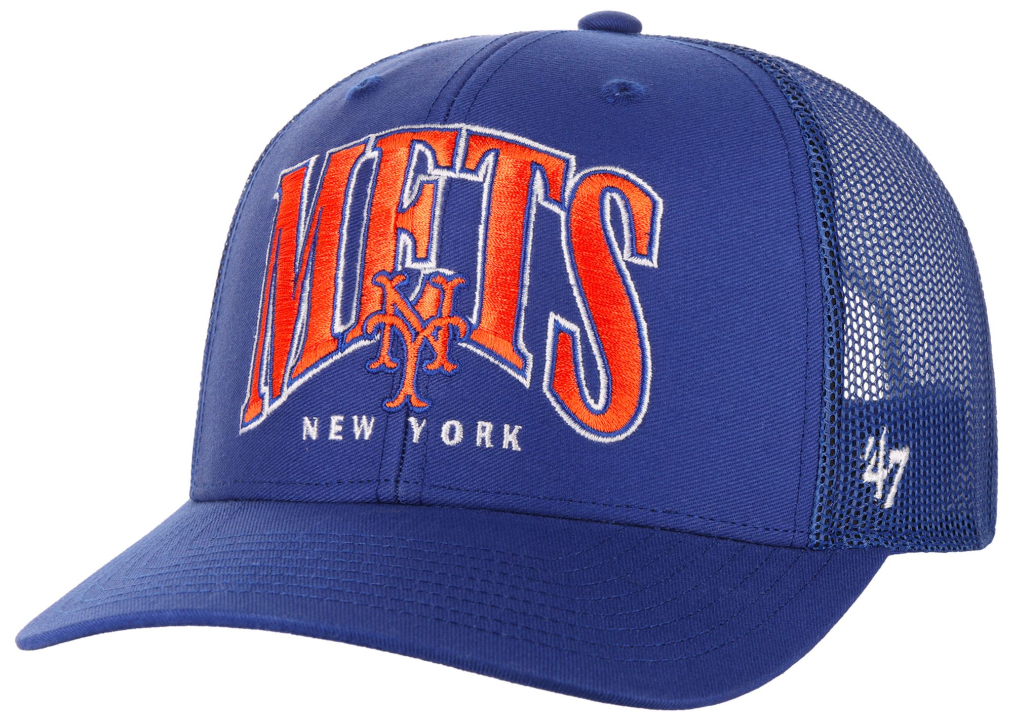 47 Adult New York Mets Royal Drawbridge Trucker Adjustable Hat