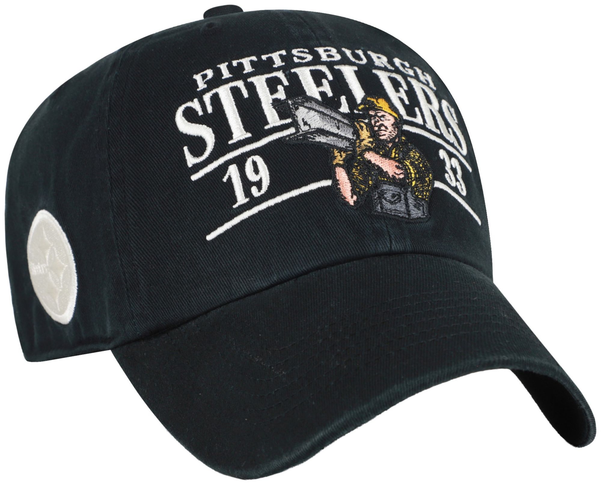 47 Adult Pittsburgh Steelers Black KO Clean Up Adjustable Hat