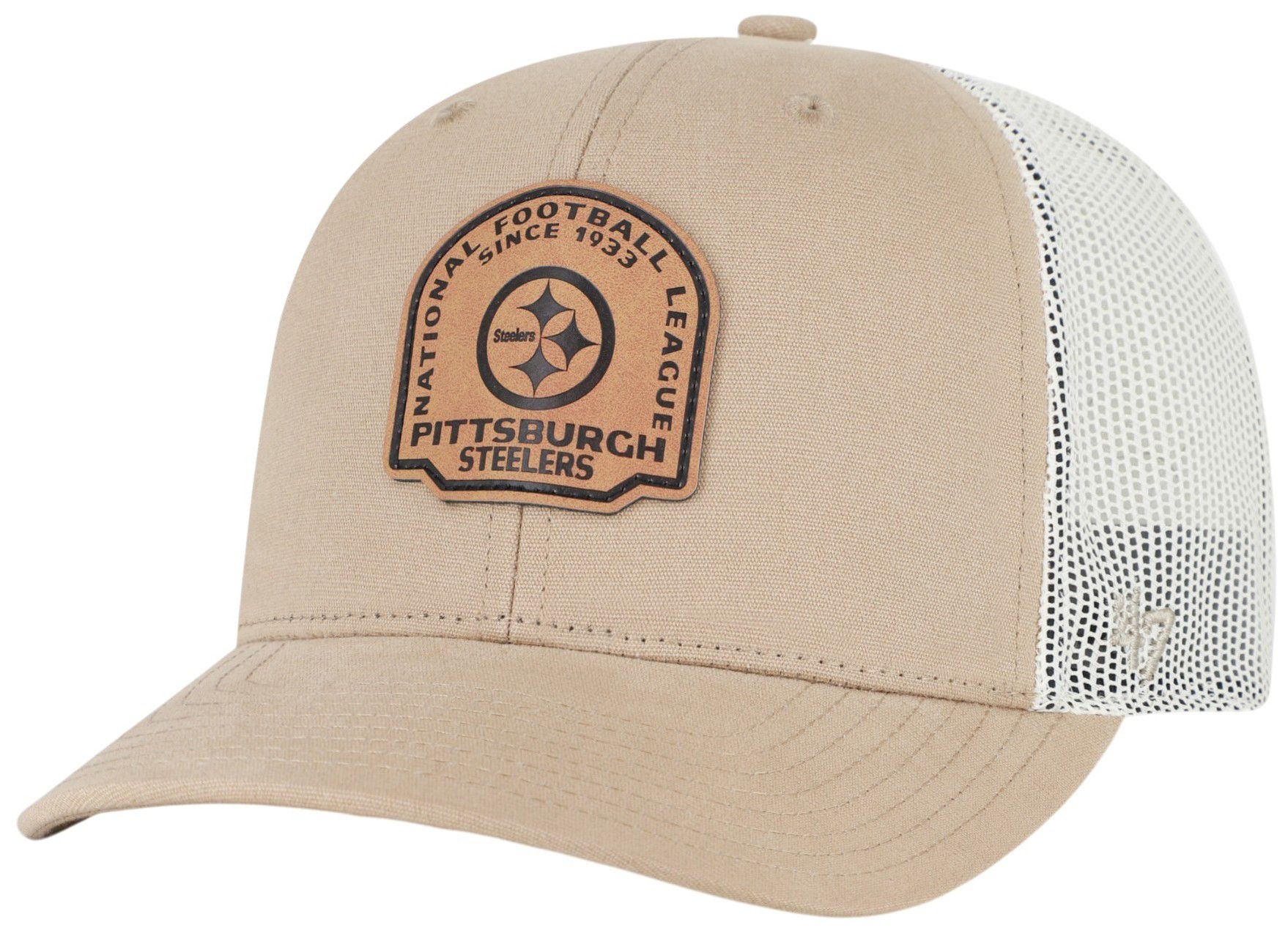 47 Adult Pittsburgh Steelers Khaki Adjustable Trucker Hat | Dick's