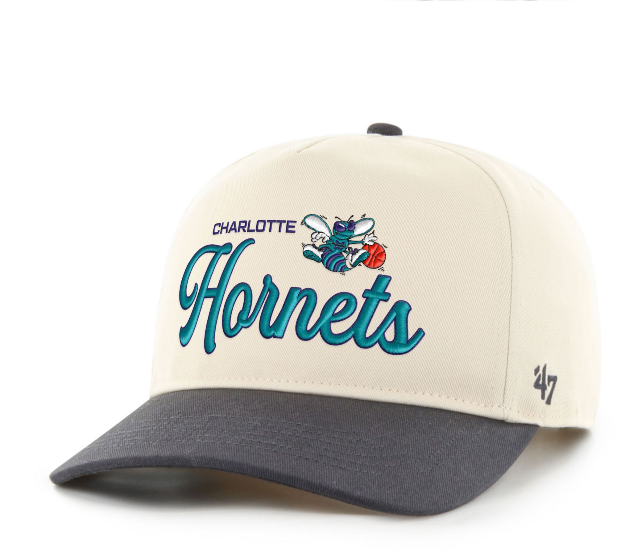 47 Adult Charlotte Hornets Off White Hardwood Classic Assemble