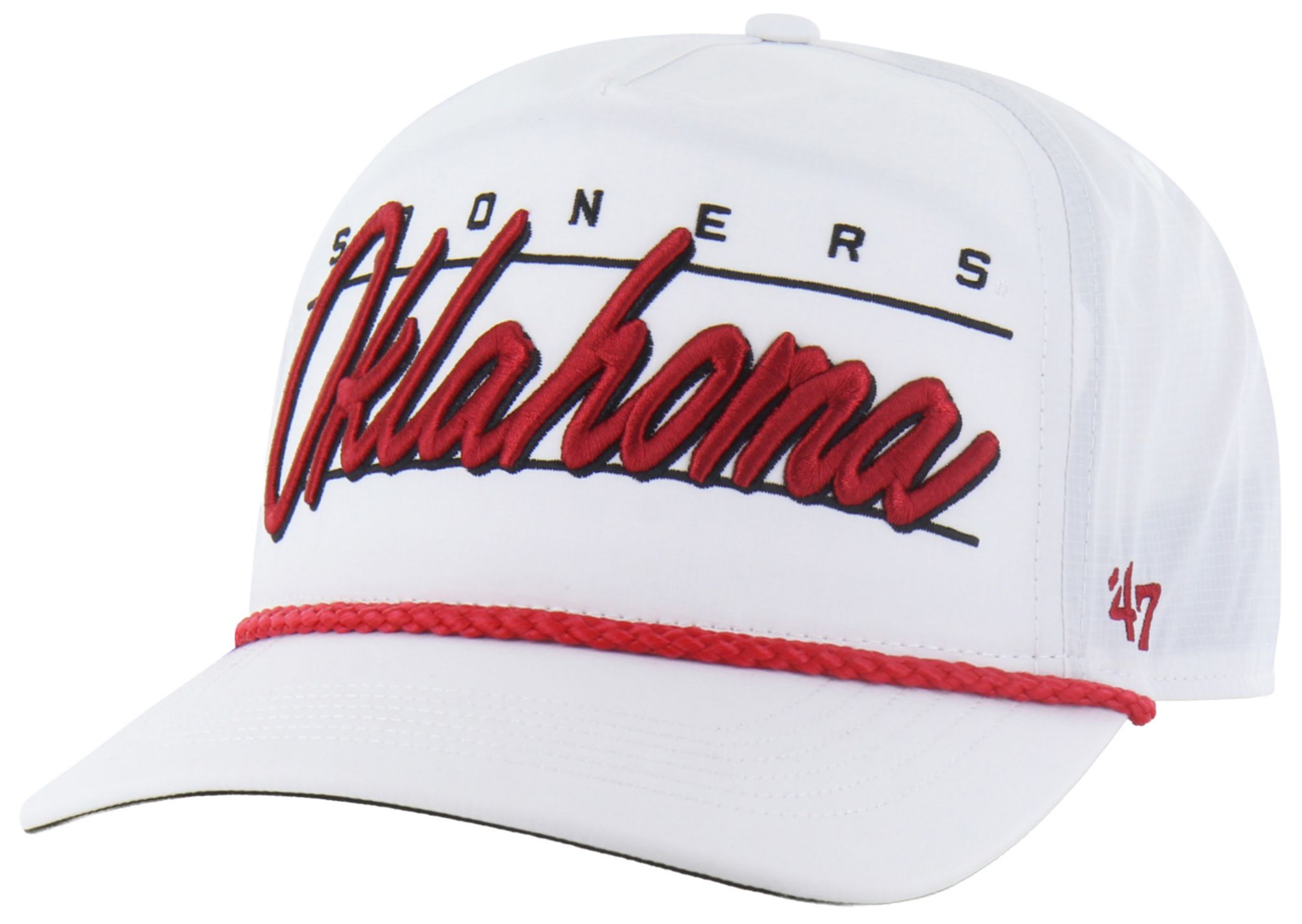 47 Adult Oklahoma Sooners White Brrr Condor Hitch Adjustable Hat
