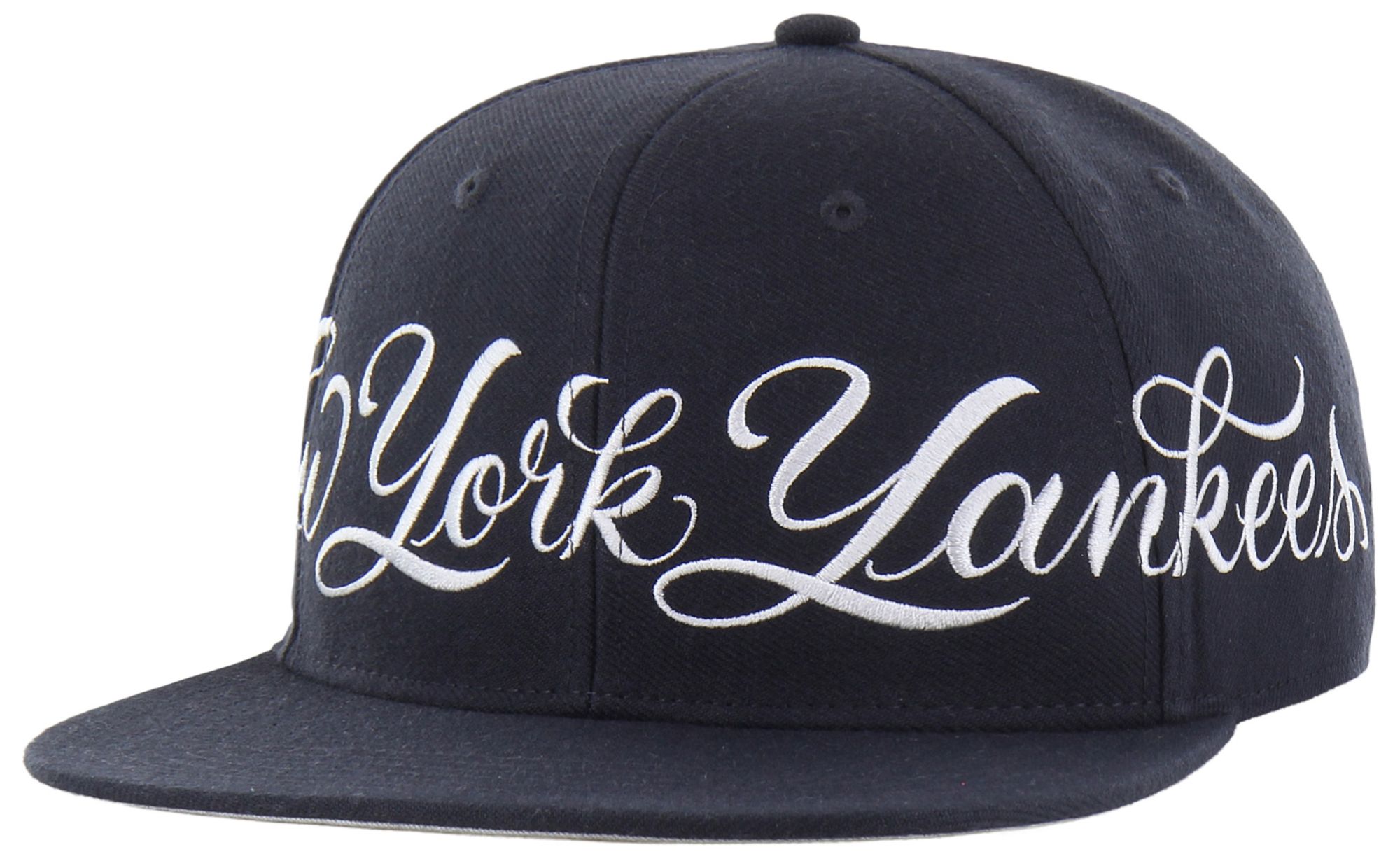 47 Adult New York Yankees Navy Mister Cartoon Script Captain Hat