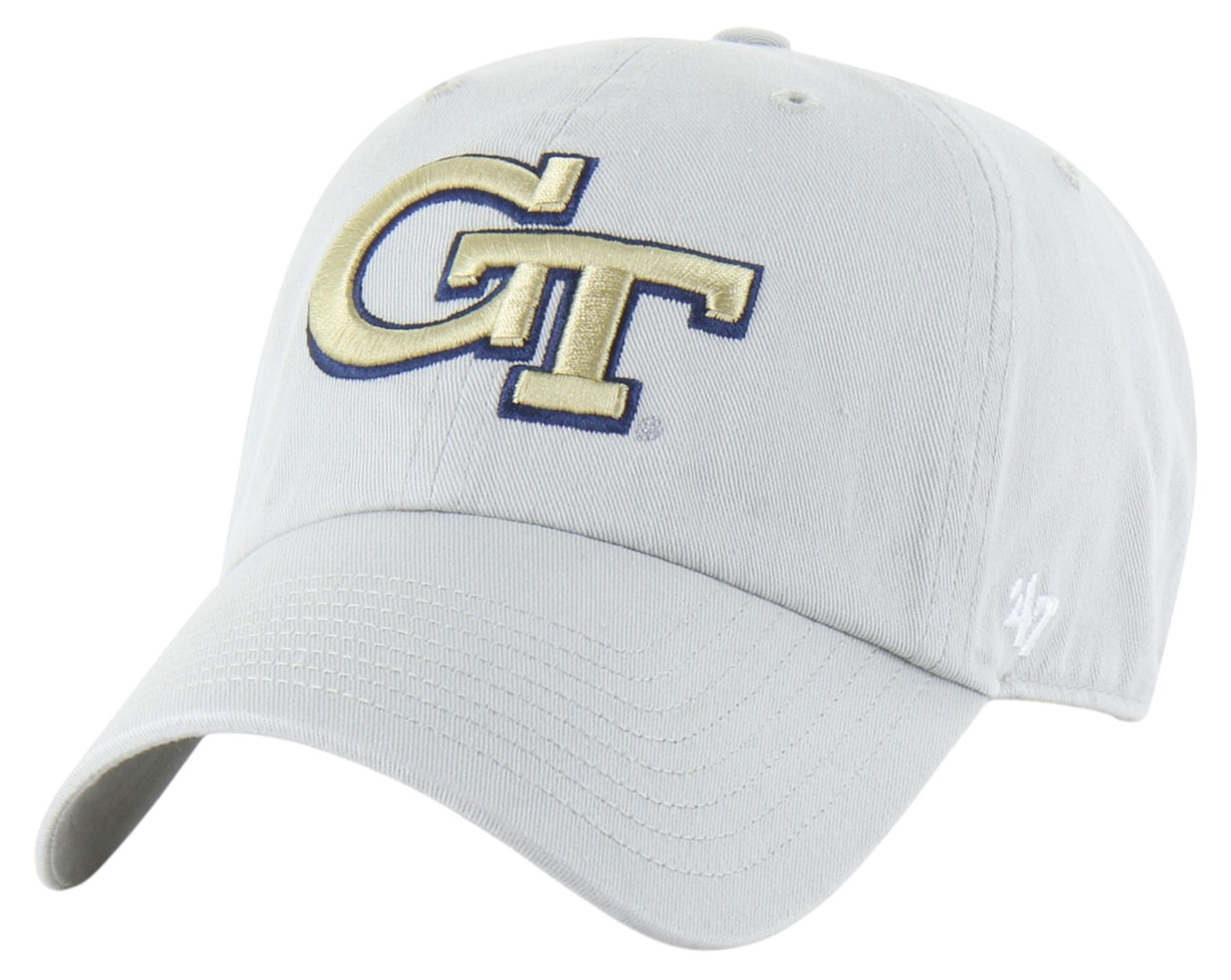 47 Adult Georgia Tech Yellow Jackets Grey Clean Up Adjustable Hat