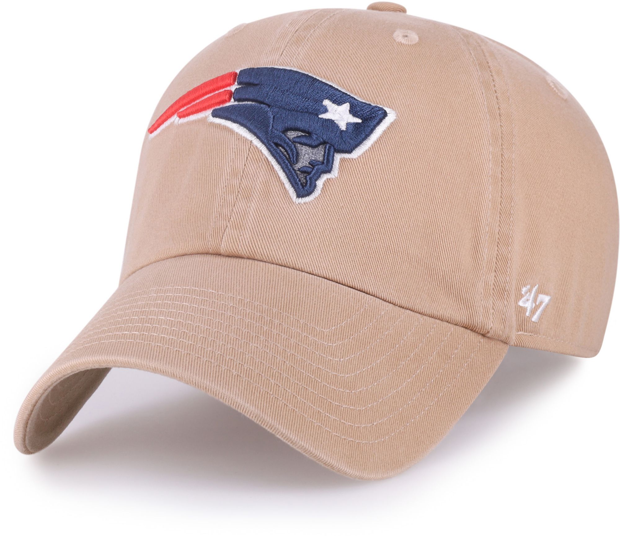 47 Adult New England Patriots Khaki Adjustable Clean Up Hat