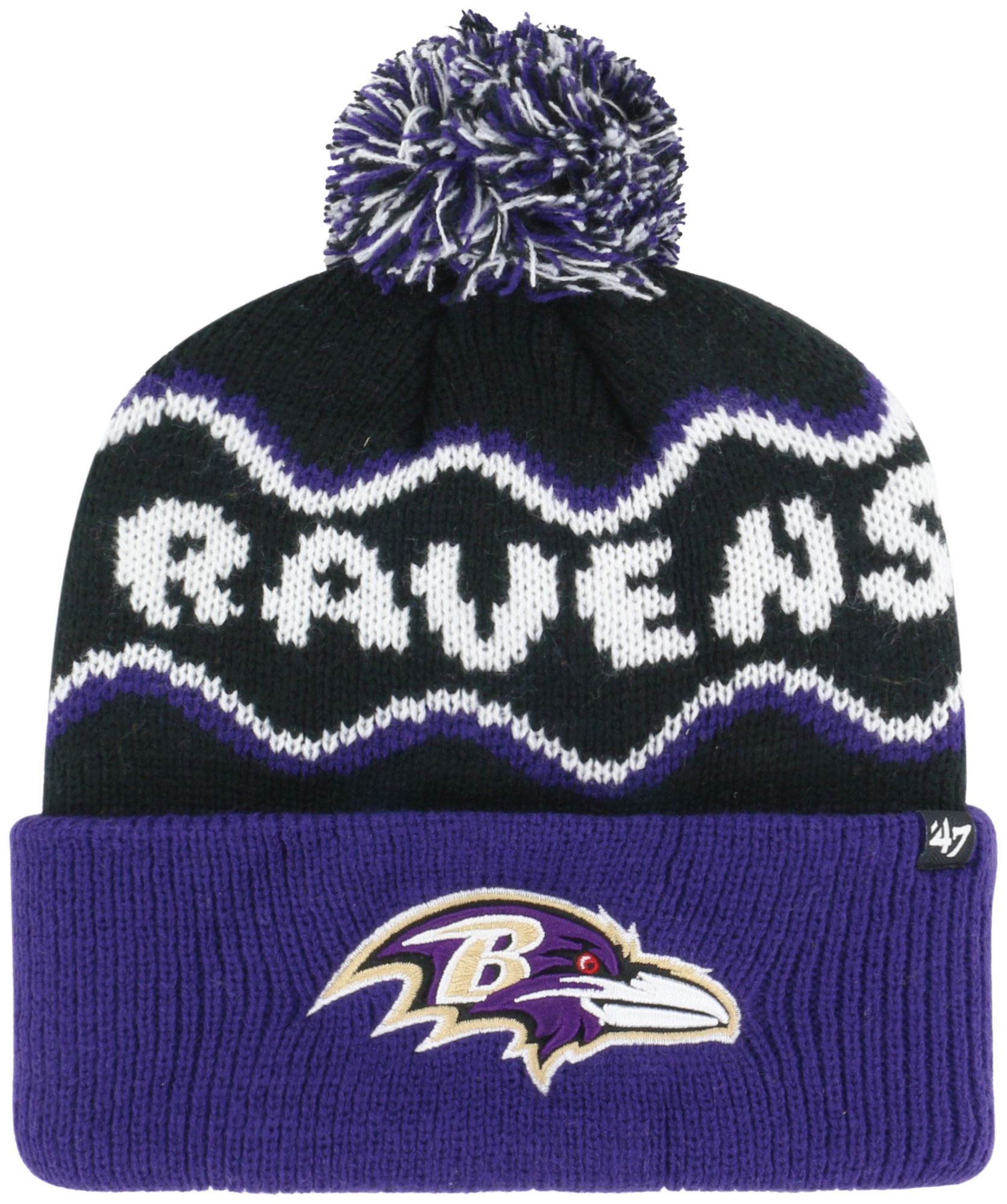 47 Boys' Baltimore Ravens Squiggle Knit Hat | Dick's Sporting Goods