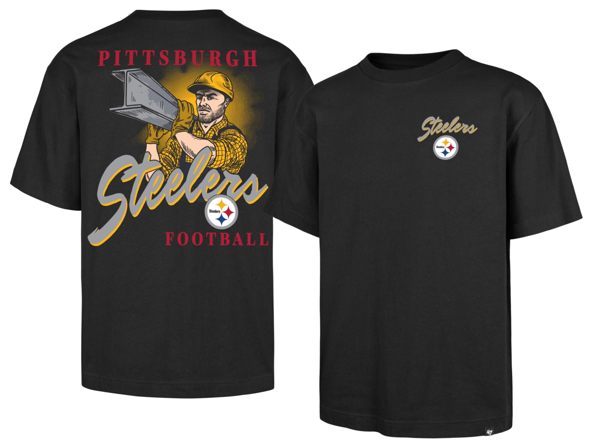 47 Men's Pittsburgh Steelers Black Backer Foundation T-Shirt