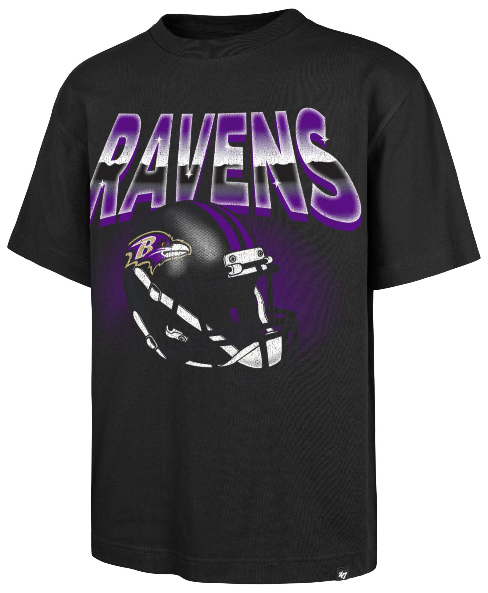 47 Men's Baltimore Ravens Black Fade Foundation T-Shirt | Dick's