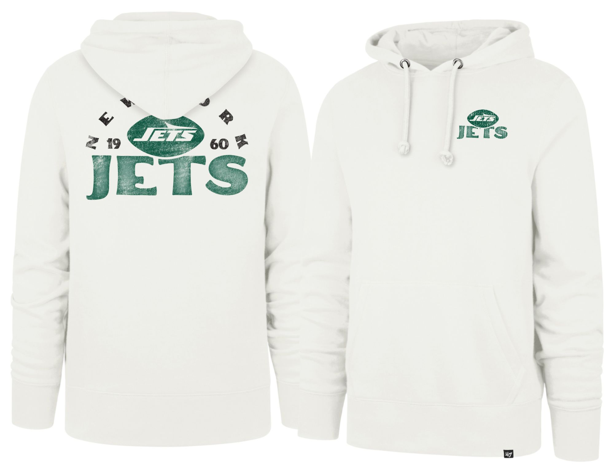 ウェア NEW YORK (LOGO ATHLETIC) 47 Men's New York Jets Sandstone Arcitext Headline Fleece Hoodie