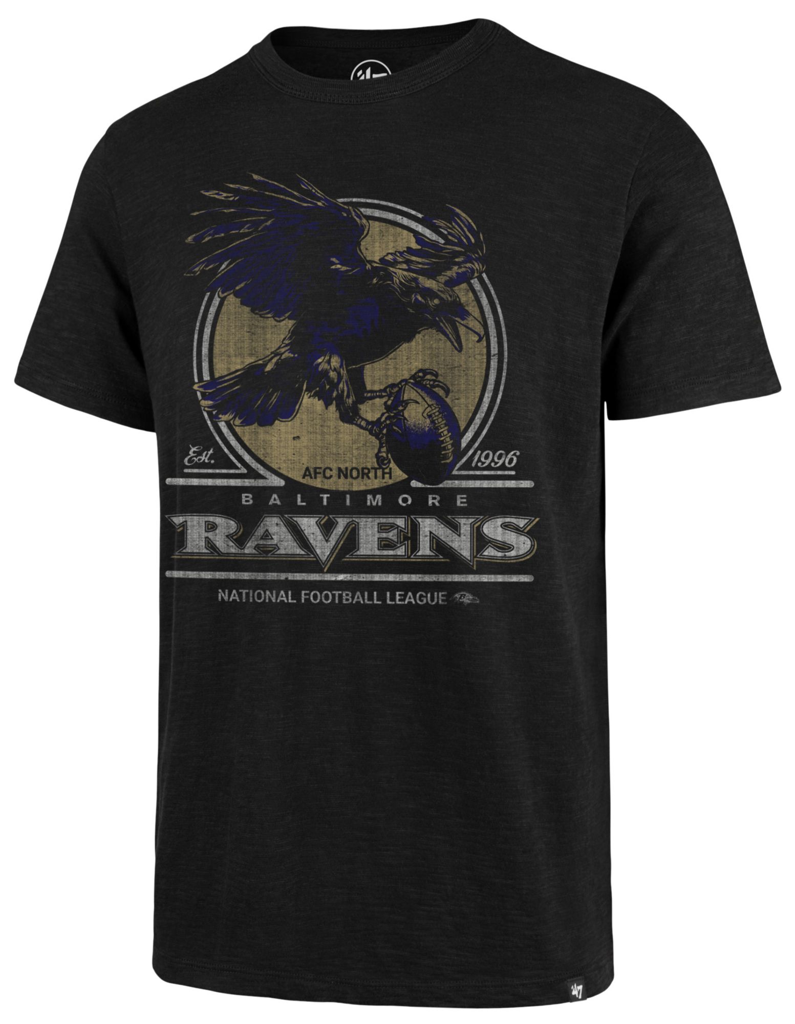 47 Men's Baltimore Ravens Jet Black Mascot Scrum T-Shirt | Dick's