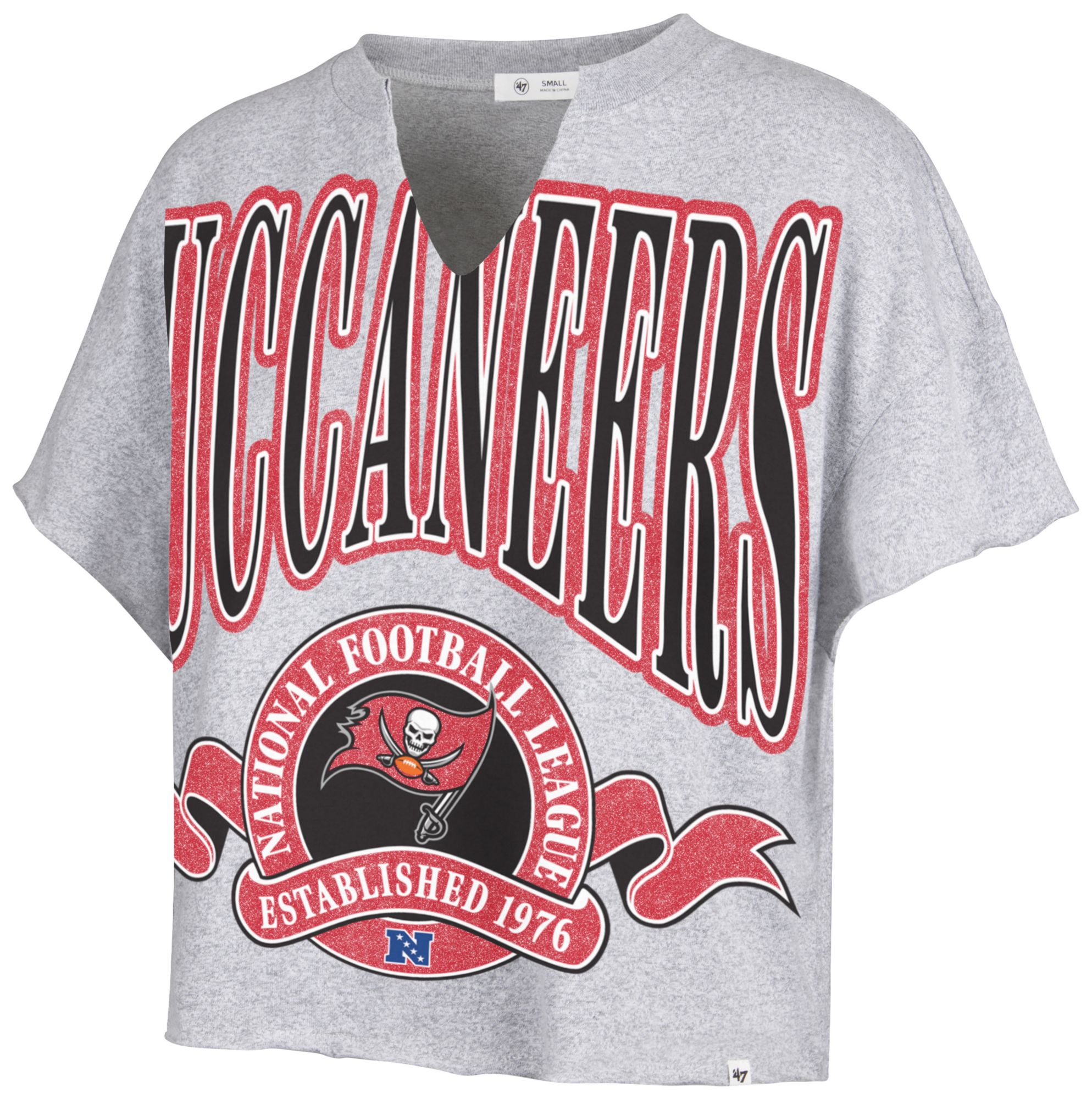 47 Women's Tampa Bay Buccaneers Gray Banners Out Oversized T-Shirt