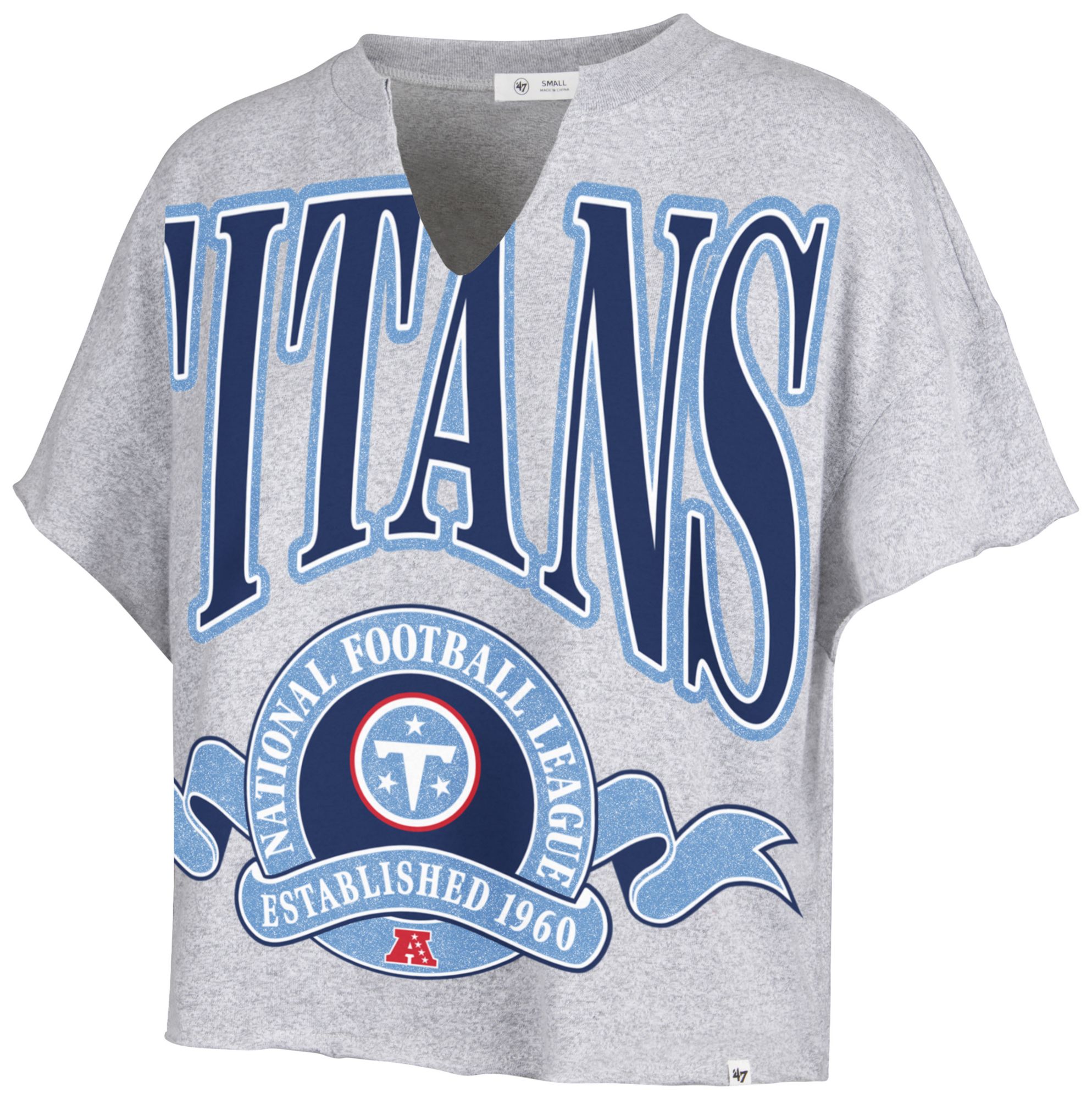 47 Women's Tennessee Titans Gray Banners Out Oversized T-Shirt