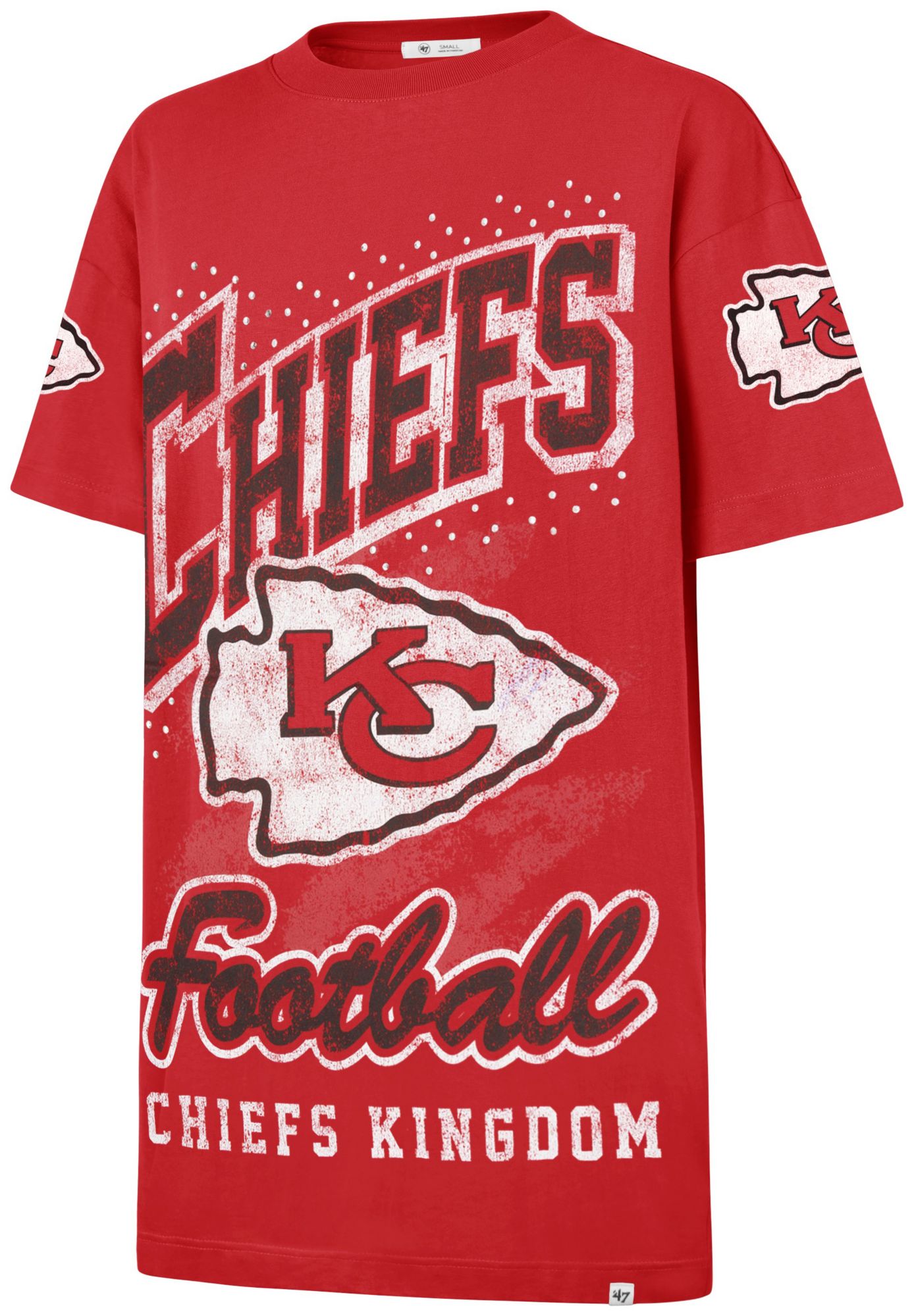 chiefs jersey dress Women's Kansas City 47 Brand Gemstone Swash T-Shirt Small Red Kansas city chiefs