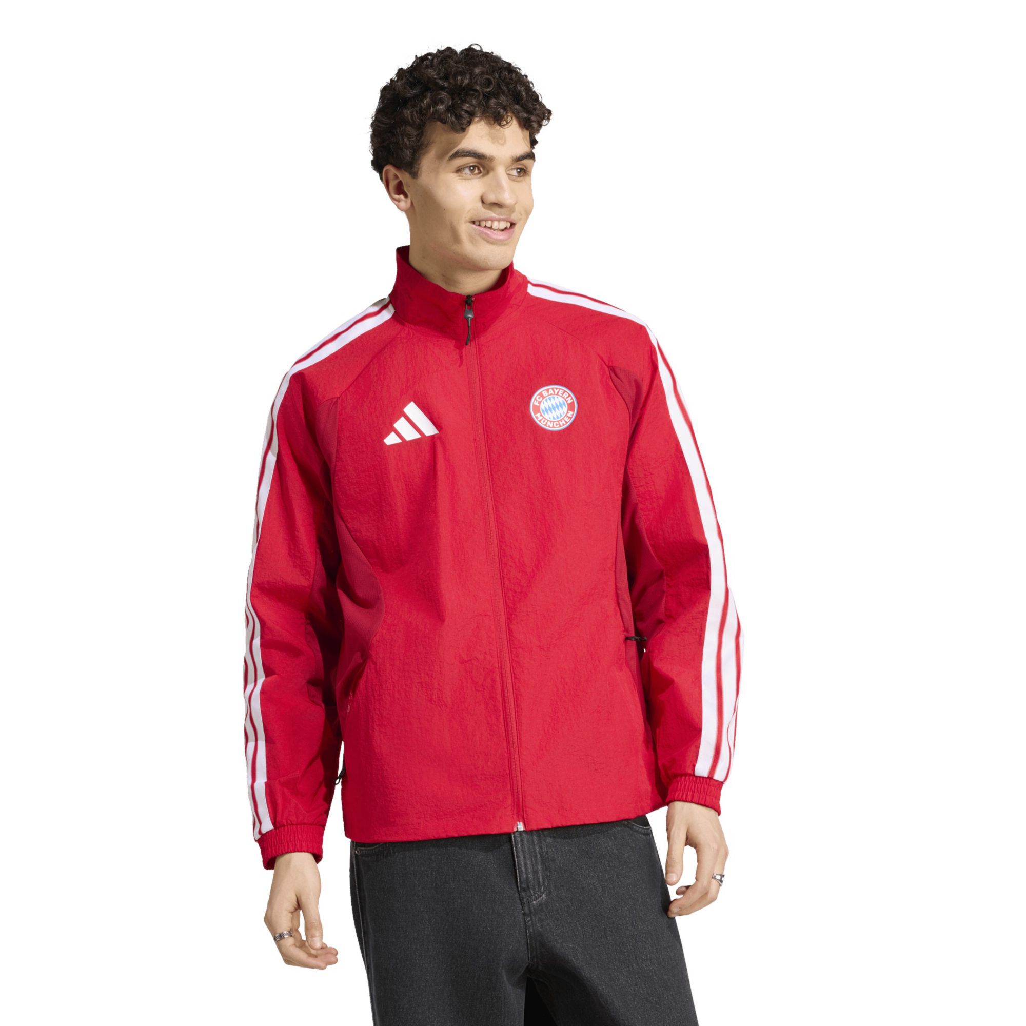 adidas Adult Bayern Munich 2026 Red Home Anthem Full Zip Jacket