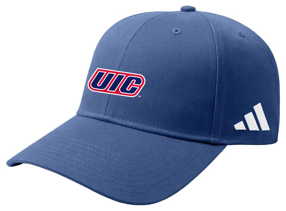 adidas Adult UIC Flames Navy Washed Slouch Adjustable Hat | Dick's