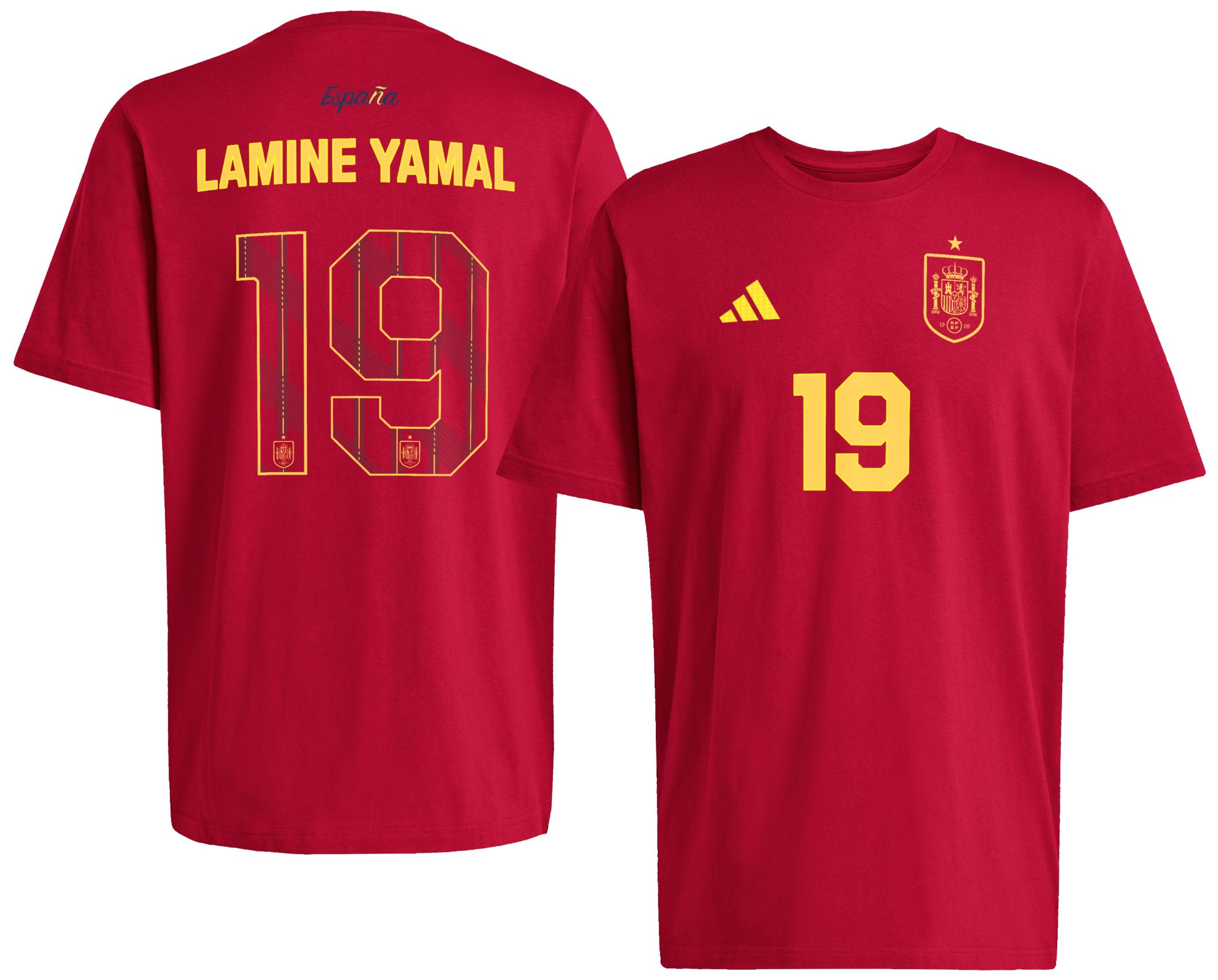 adidas Adult Spain Red Lamine Yamal #19 Home Jersey | Dick's