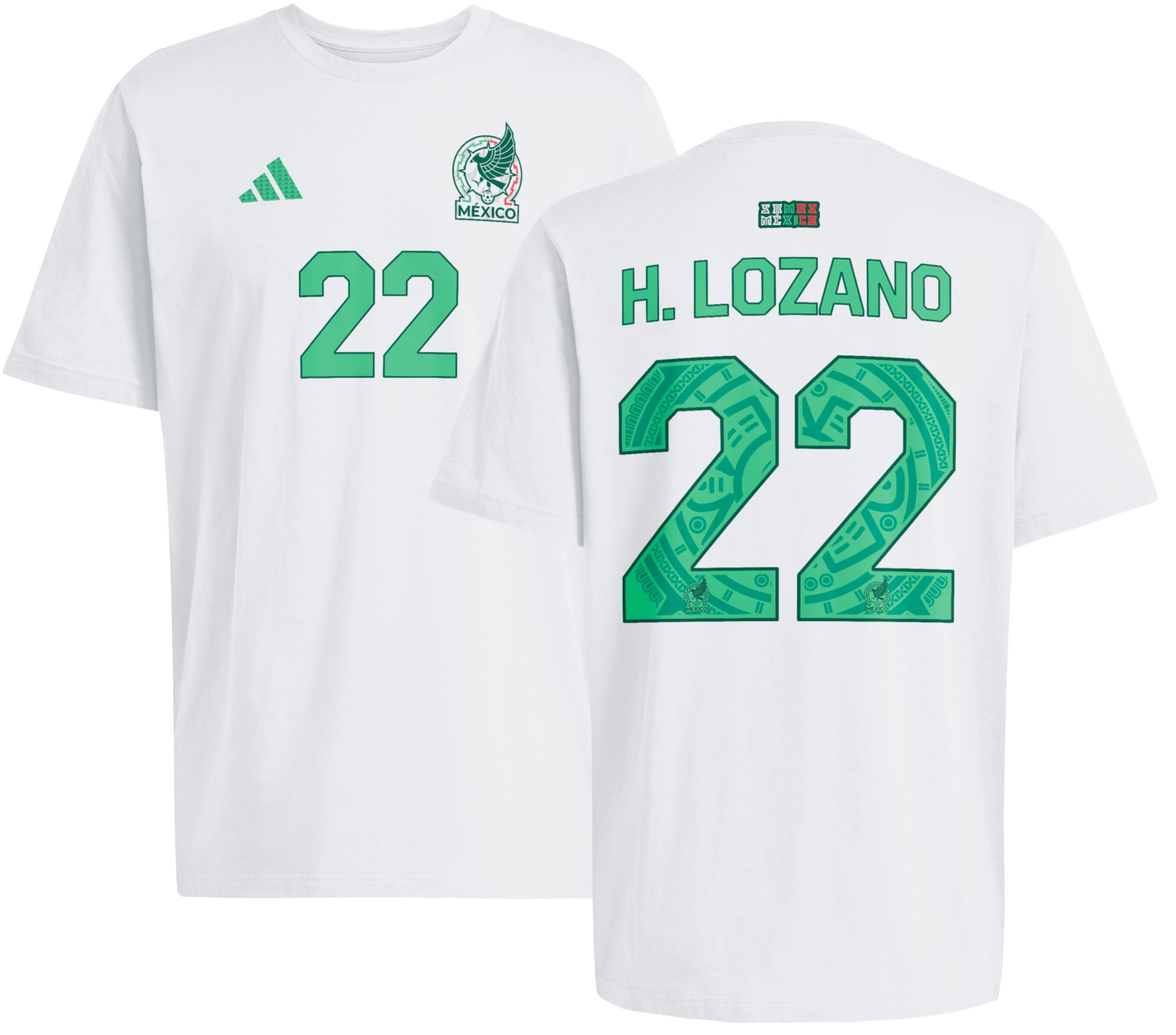 adidas Adult Hirving Lozano #22 Mexico White Home T-Shirt | Dick's