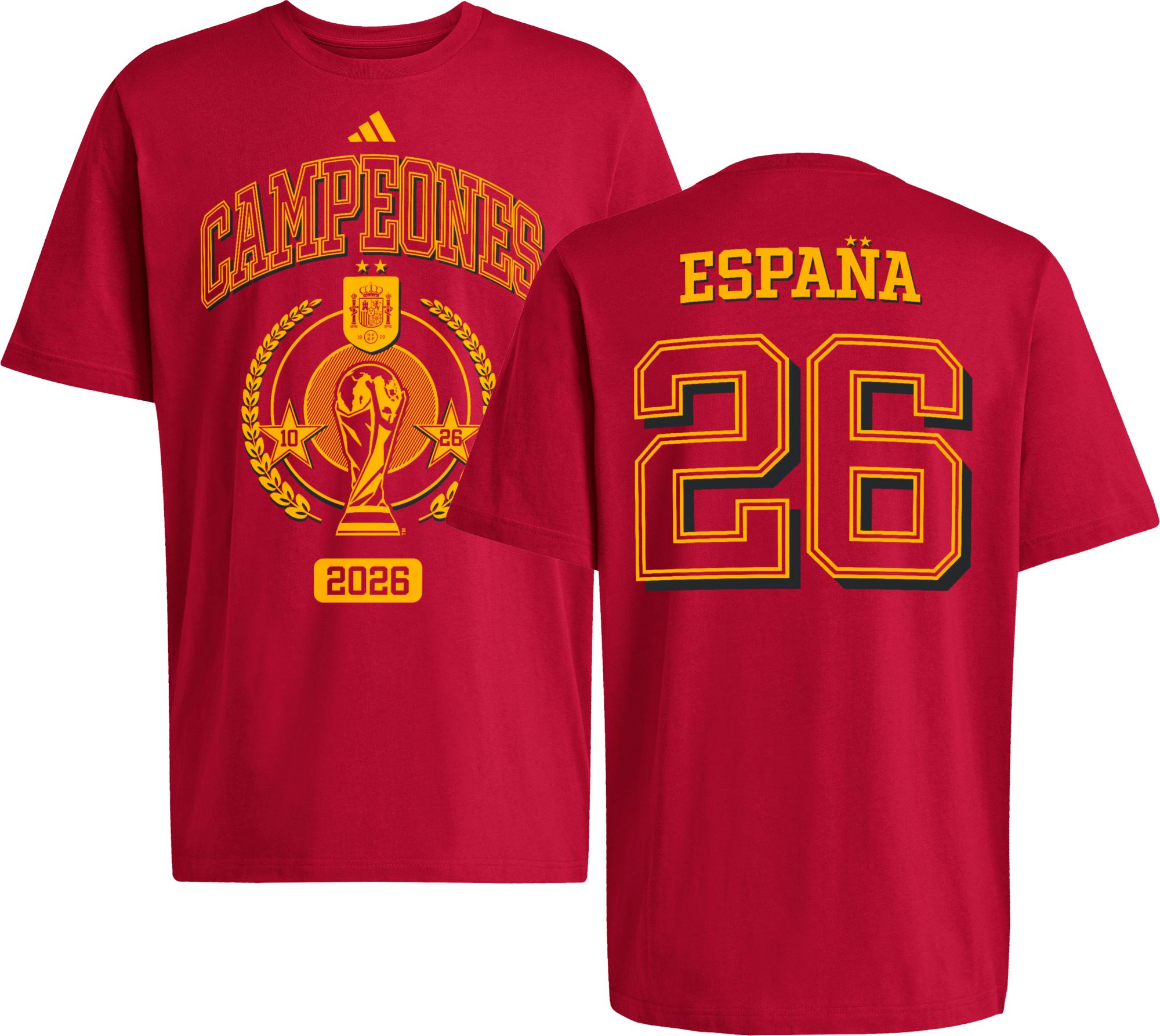 adidas Adult Spain Red 2026 World Cup Champs T-Shirt | Dick's