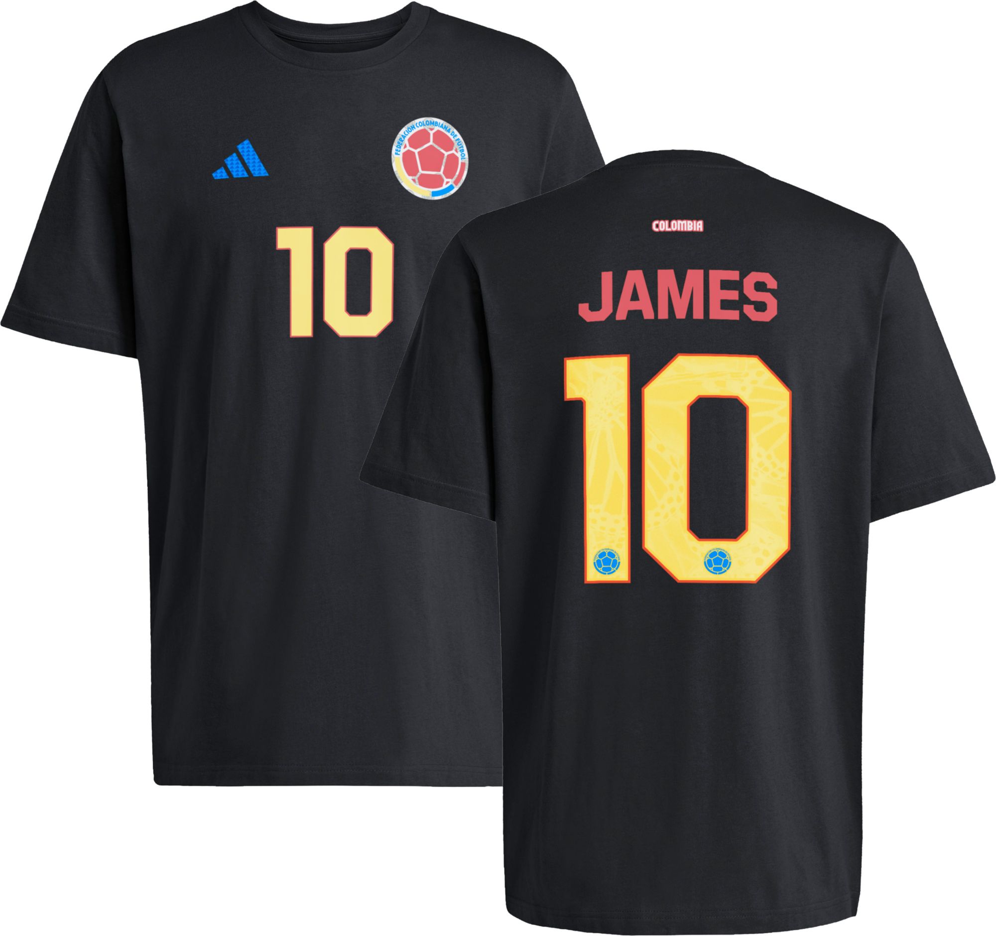 adidas Adult James Rodriguez #10 Colombia Black Alternate T-Shirt