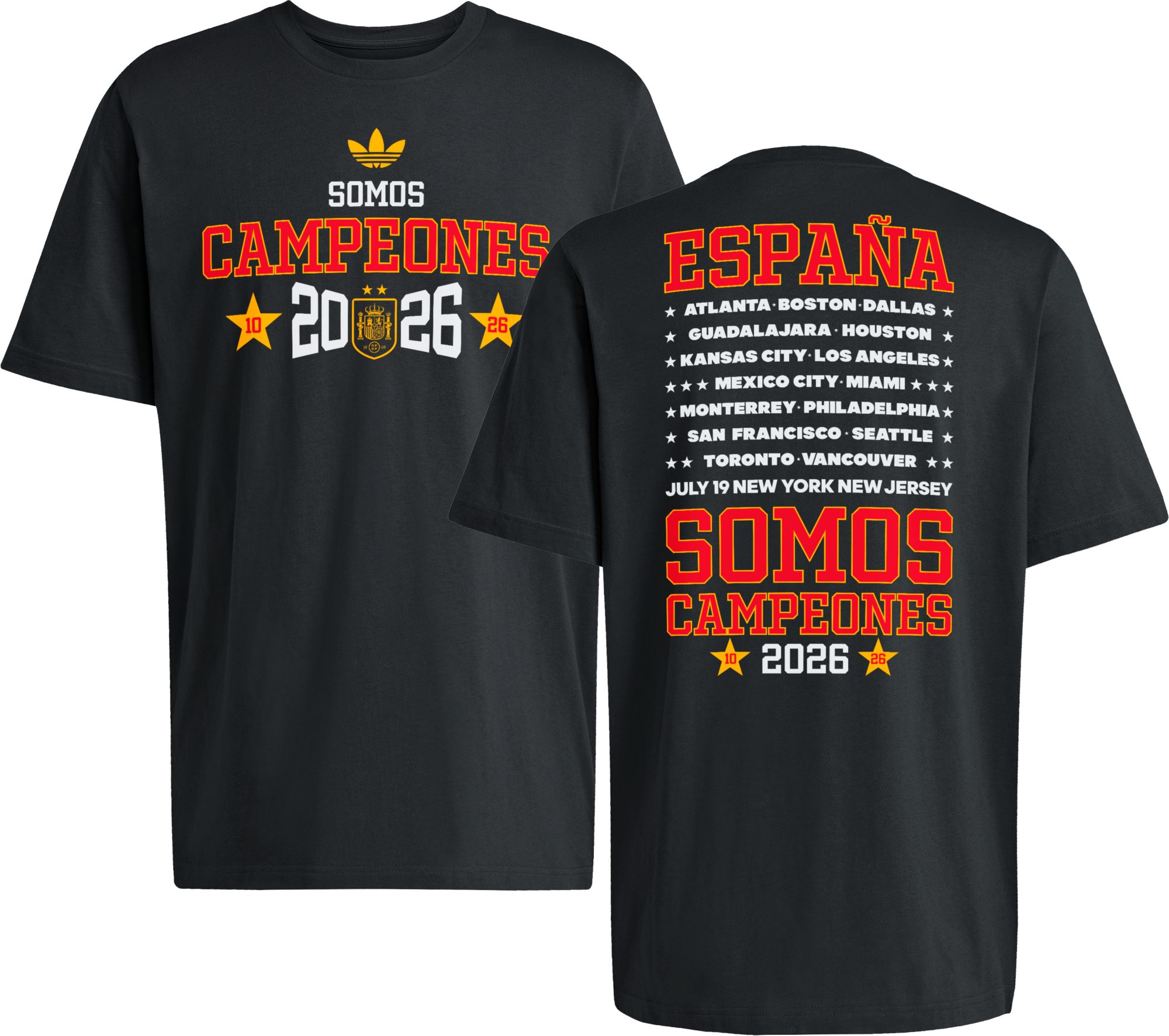 adidas Adult Spain Black 2026 World Cup Championship T-Shirt