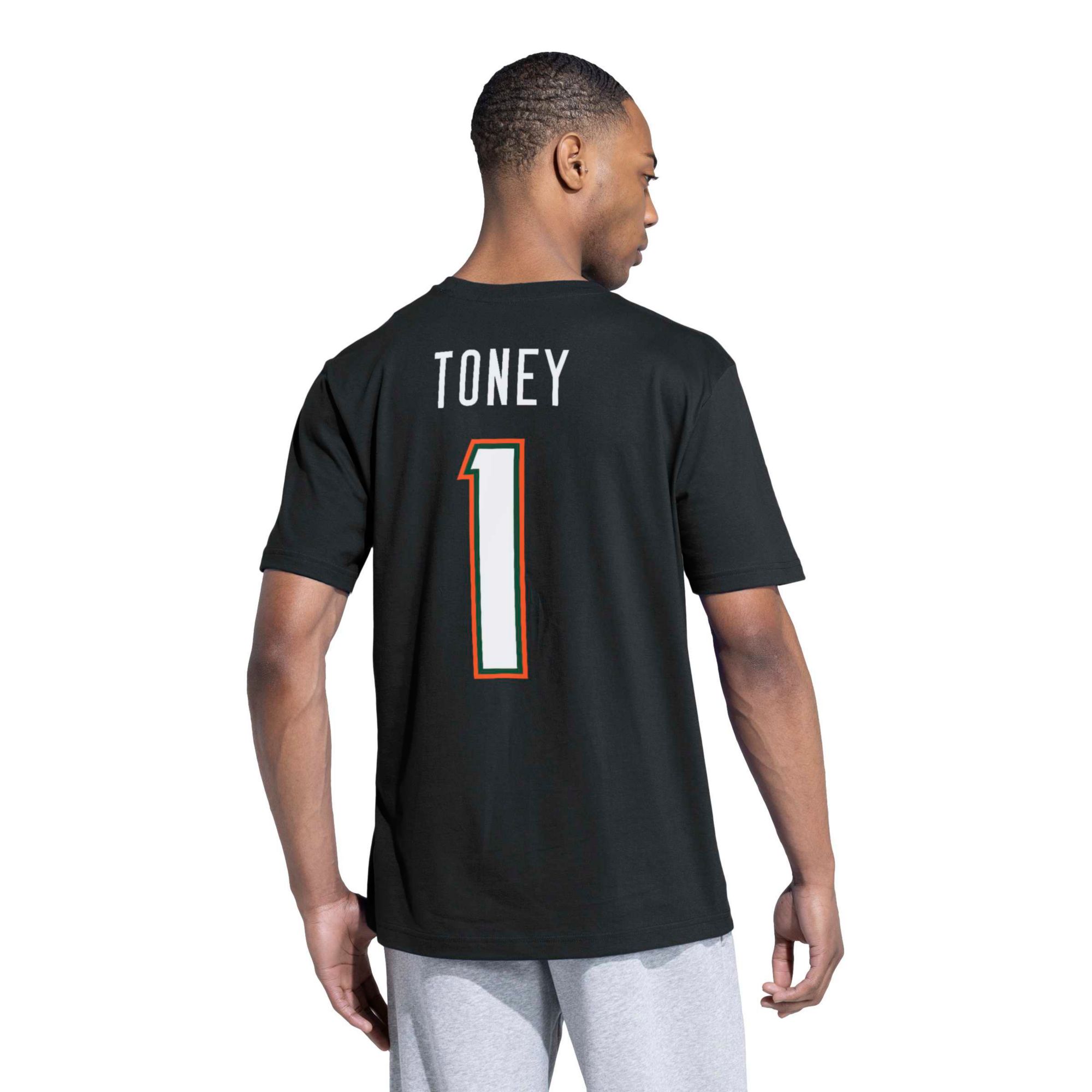 adidas Men's Miami Hurricanes Malachi Toney Black T-Shirt | Dick's