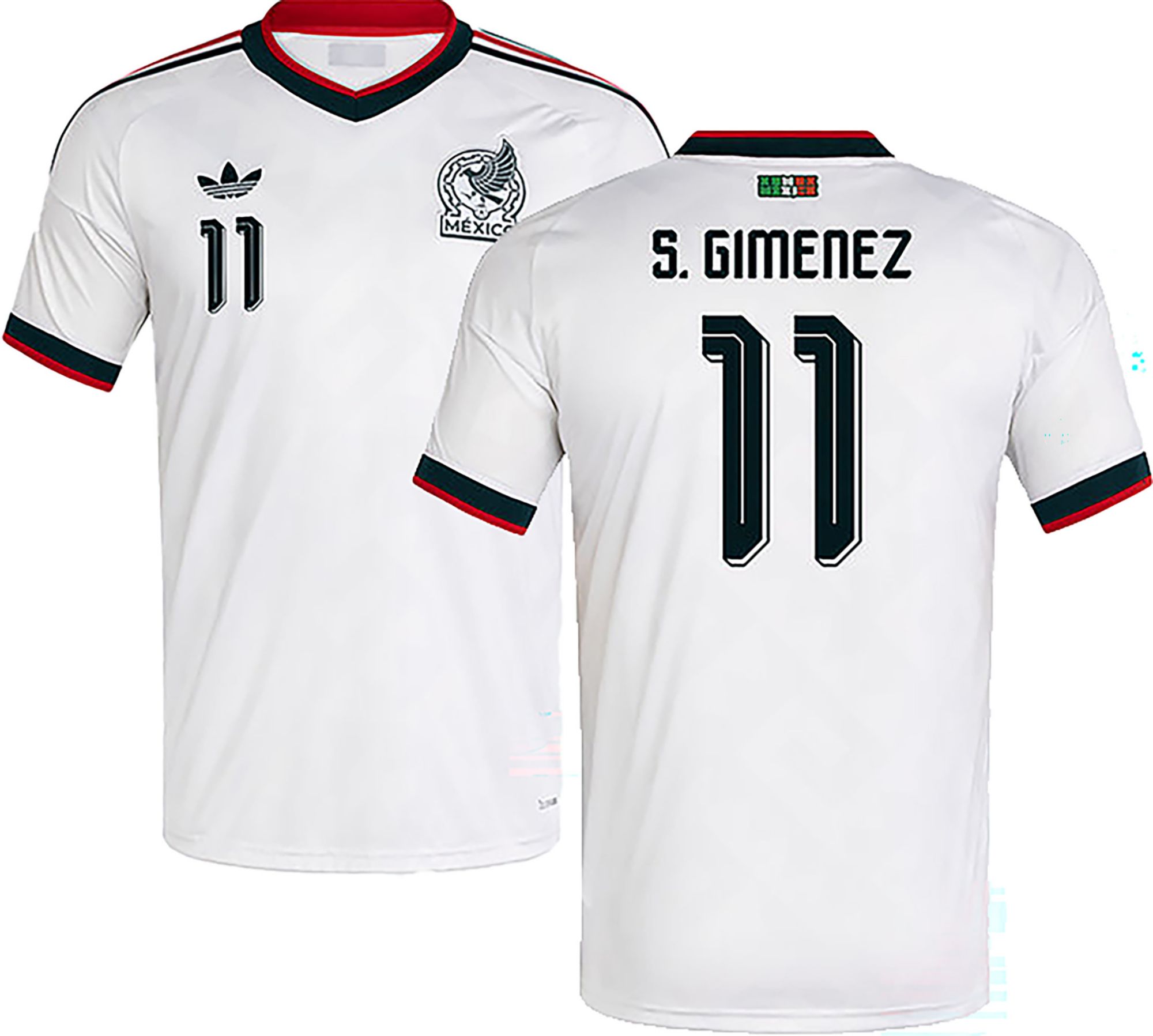 adidas Adult Santiago Gimenez #11 Mexico 2026 White Away Replica