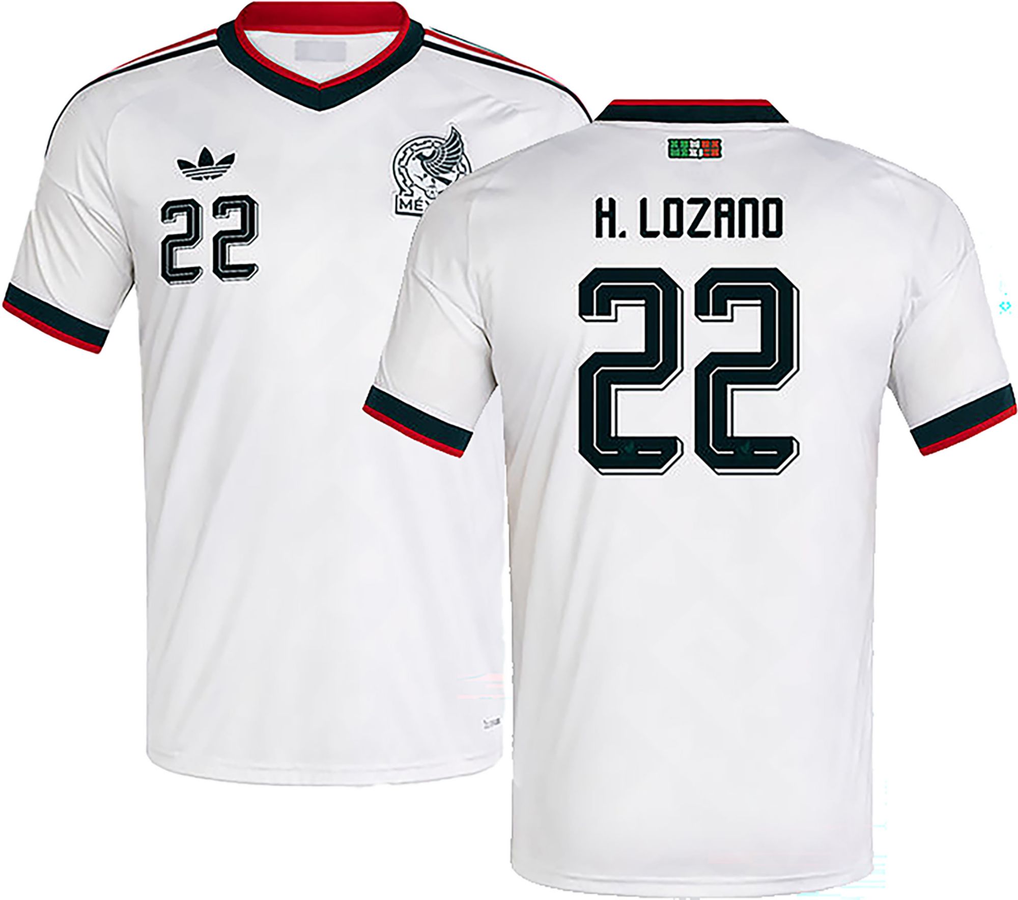adidas Adult Hirving Lozano #22 Mexico 2026 White Away Replica