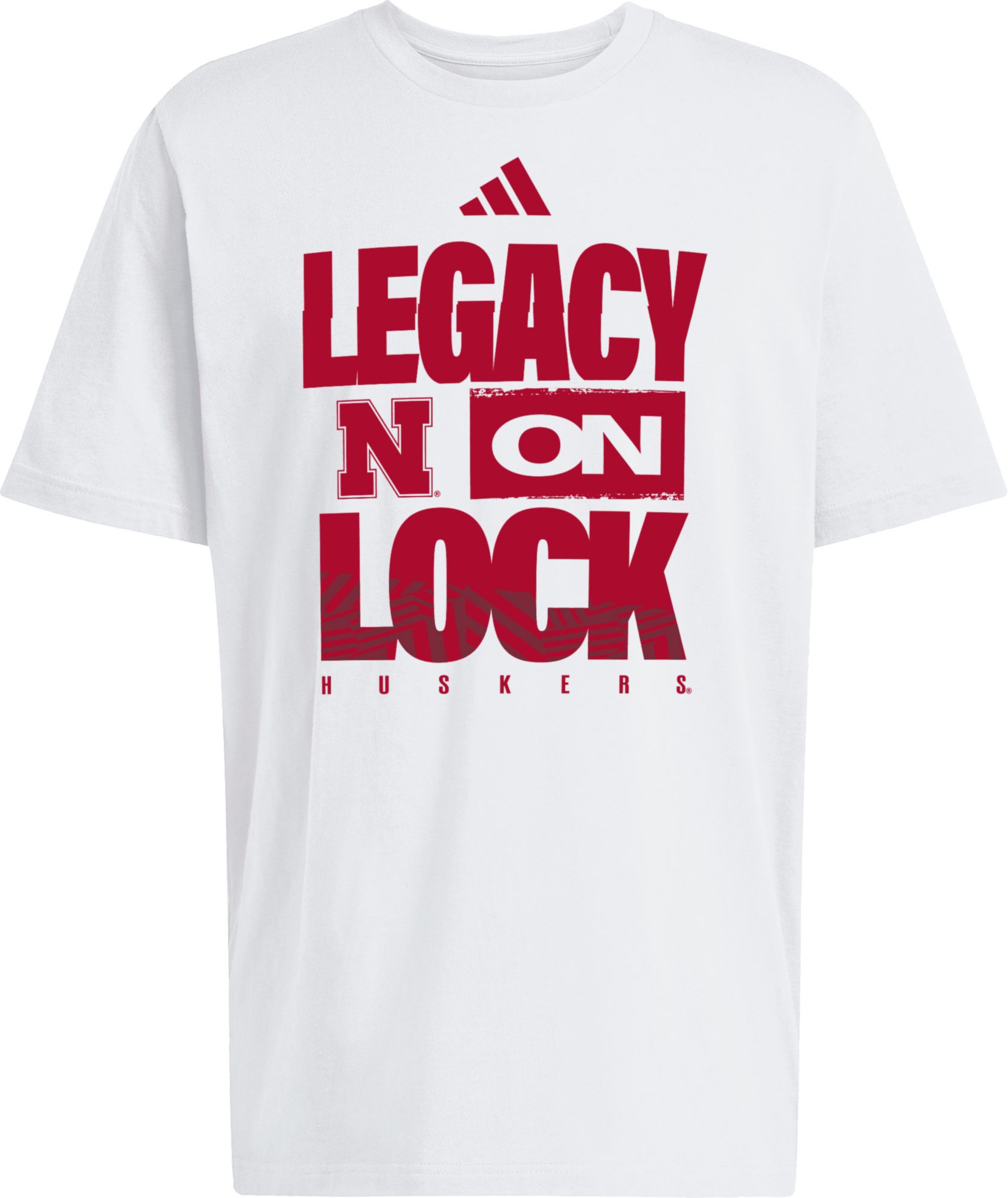 adidas Adult Nebraska Cornhuskers 'Legacy On Lock' White Bench T